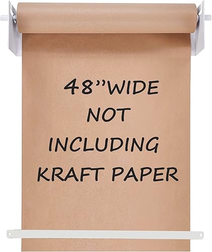 Dispensador de papel kraft de 48 pulgadas para montaje en pared, cortador de papel resistente, dispensador de papel de carnicero, listas de tareas,