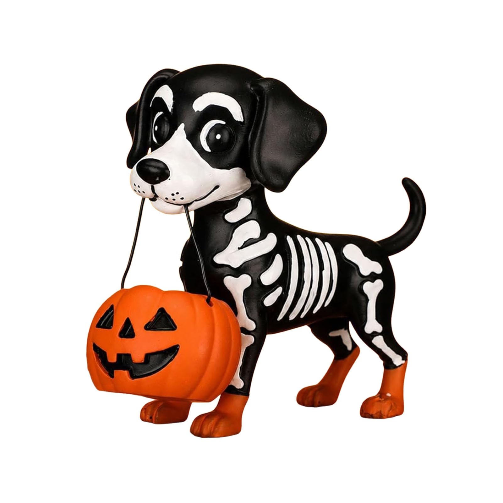 RetroNest Halloween Ghost Figurine, Reading Statue Skeleton Puppy Decor