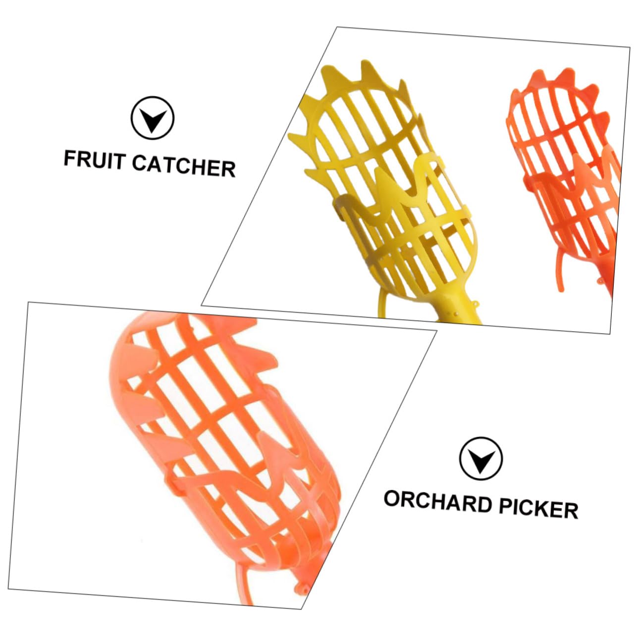 Kisangel 6stücke Teiliges Obstpflücker Orange Gelb Praktisches Erntewerkzeug Mit Teleskopierbarem Griff Für Verschiedene Obstsorten Wie Arbutus Birne