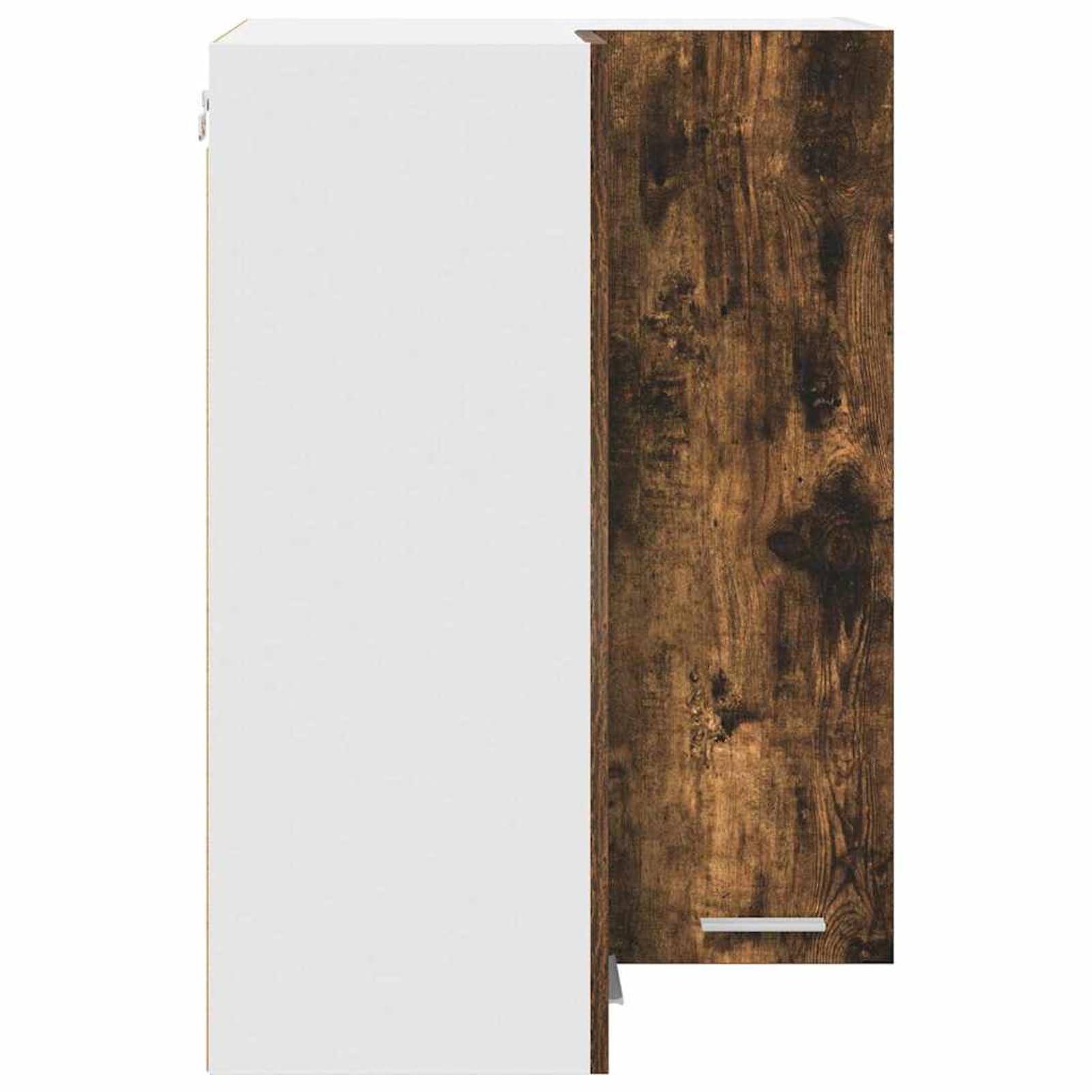 ATOMSTACK MAKER Armadietto pensile da cucina angolare, 57 x 57 x 80 cm, rovere affumicato e bianco, moderno armadio in legno con molto spazio per le cucine moderne