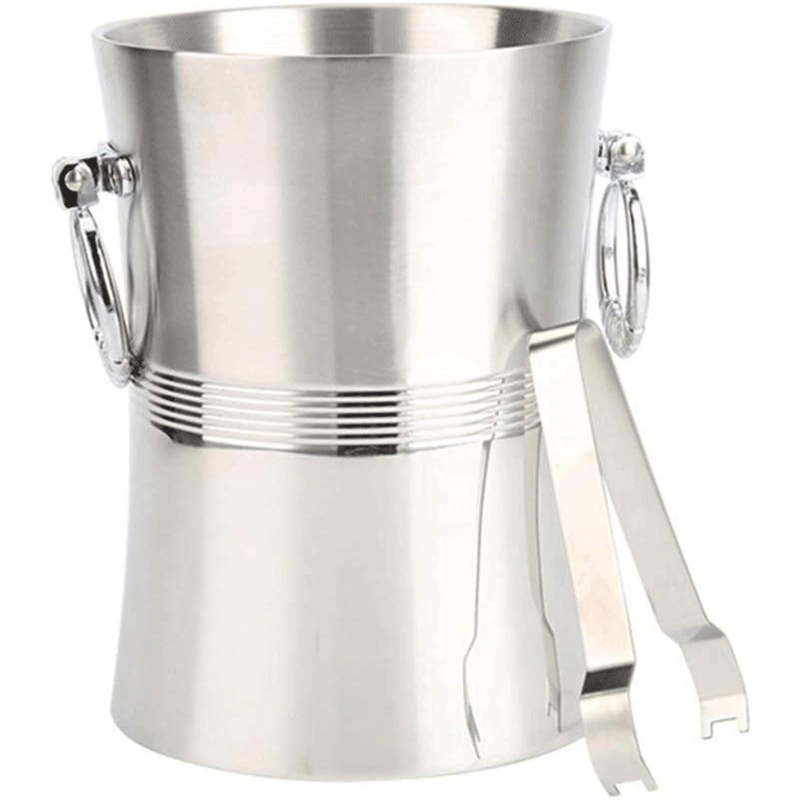 Cubitera Botella Vino Cubo de Hielo de Acero Inoxidable, Pinzas para Hielo, Enfriador de Pared de Acero Inoxidable, Enfriador de Botellas, Enfriador de Cerveza y Vino de 3l