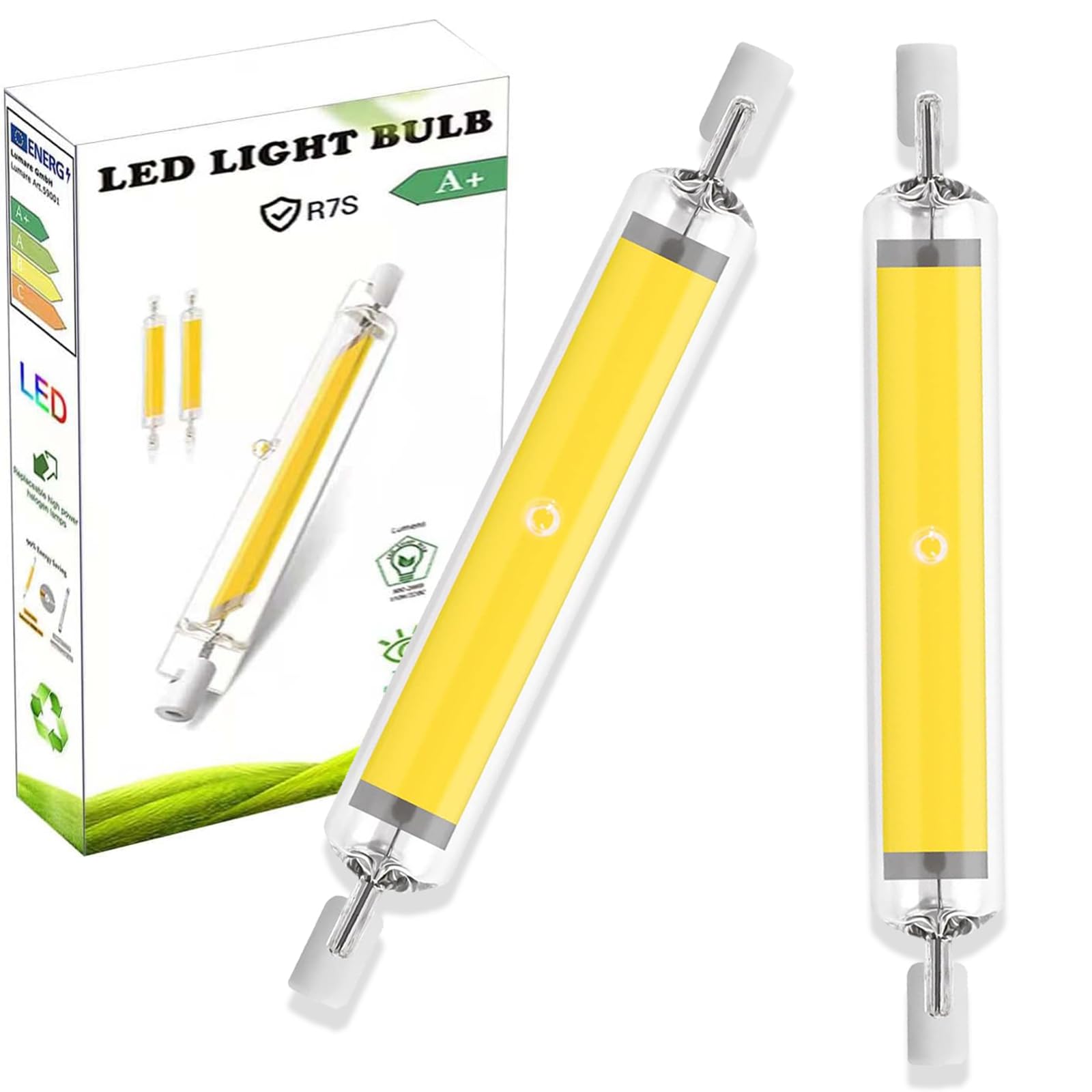 LED R7S 78mm 15W 20W R7S Hochleistungsstrahler 118mm 30W 40W 110V 220V COB Lampe Glasröhre Ersetzen Halogenlampe Licht