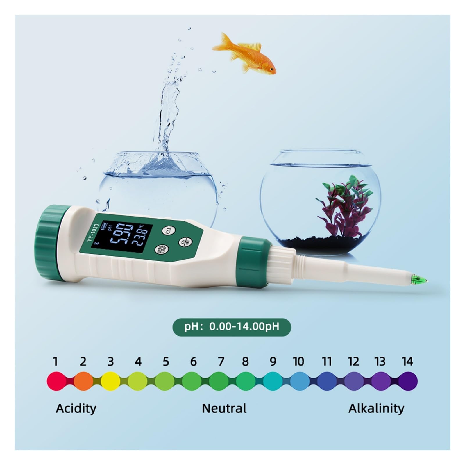 Tester miernika PH, Profesjonalna pielęgnacja skóry miernik PH 0.00~14.00 kwasowość wrażliwa sonda cyfrowy Tester kwasowości do kremowego balsamu kosmetycznego,Woda pitna, Hydroponika, SPA, Browarn