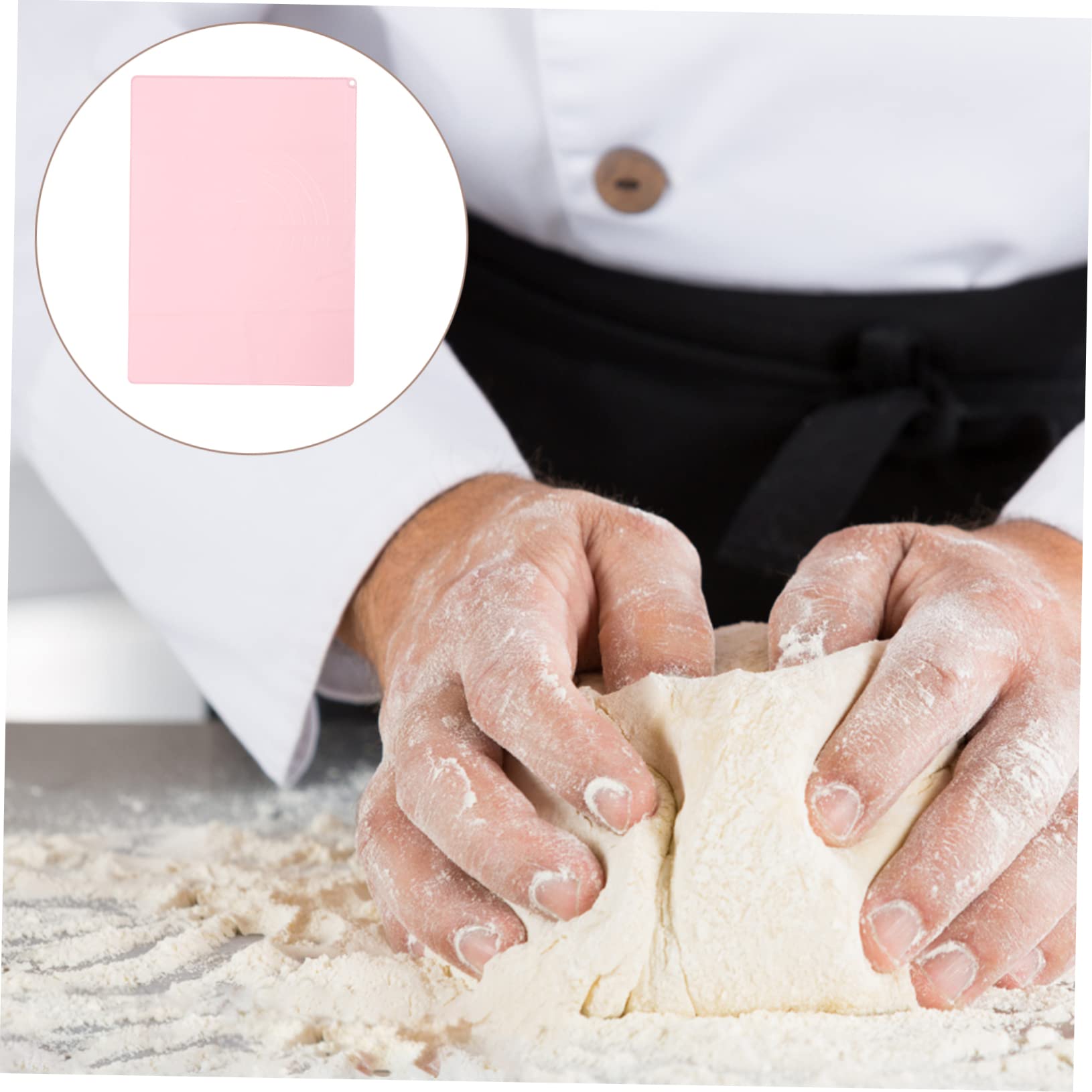 SECFOU Wiederverwendbare Silikon Knetmatte Rutschfest Leicht zu Reinigen für Kochen und Backen Praktische Teigmatte zum Ausrollen