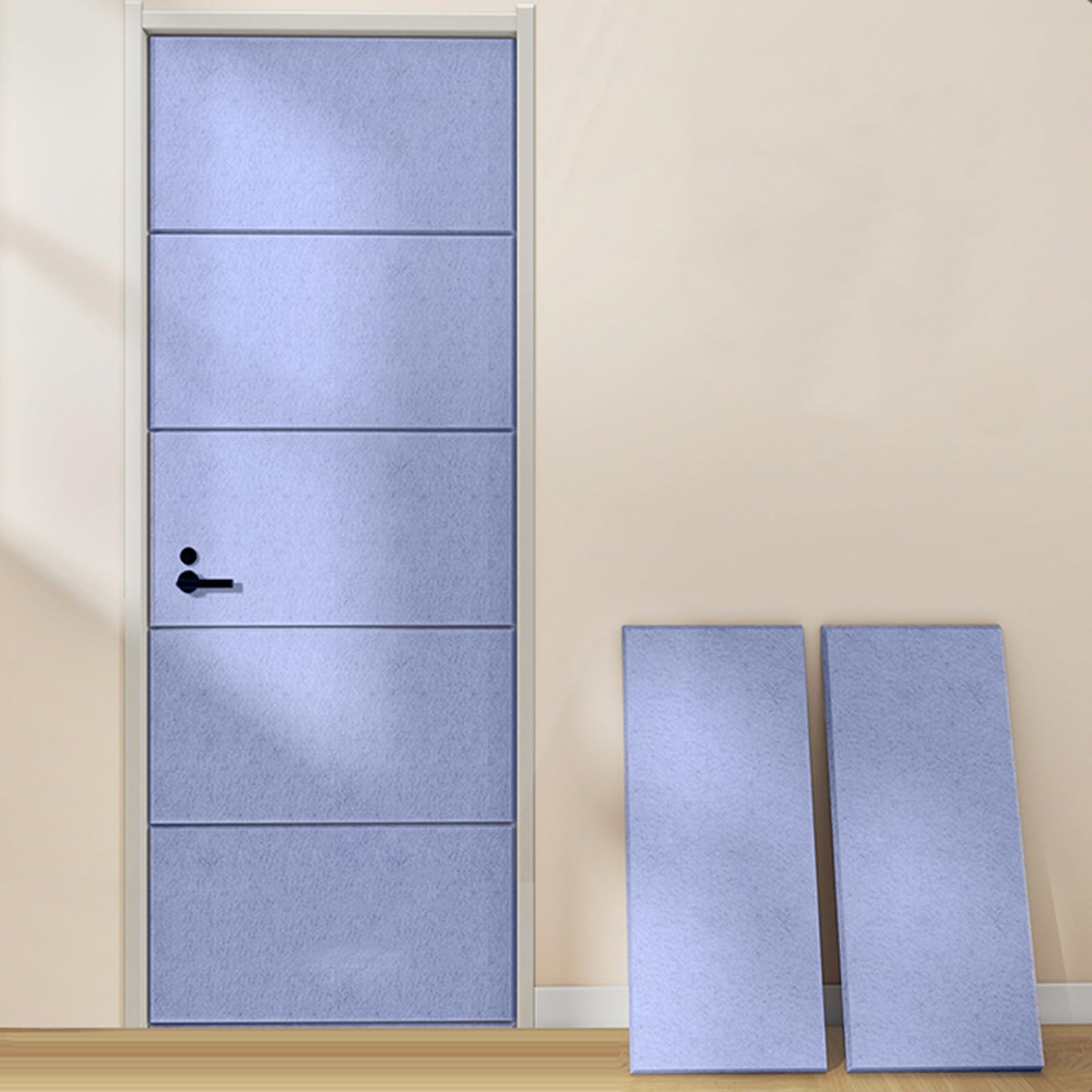 Pannello Fonoassorbente Decorativo, Pannelli Insonorizzanti Adesivi per Pareti Porte Soffitto, Insonorizzazione Stanza Bass Trap, Spessore 9 MM, Facile da Installare(Blu,30 cm x 60 cm 10pcs)