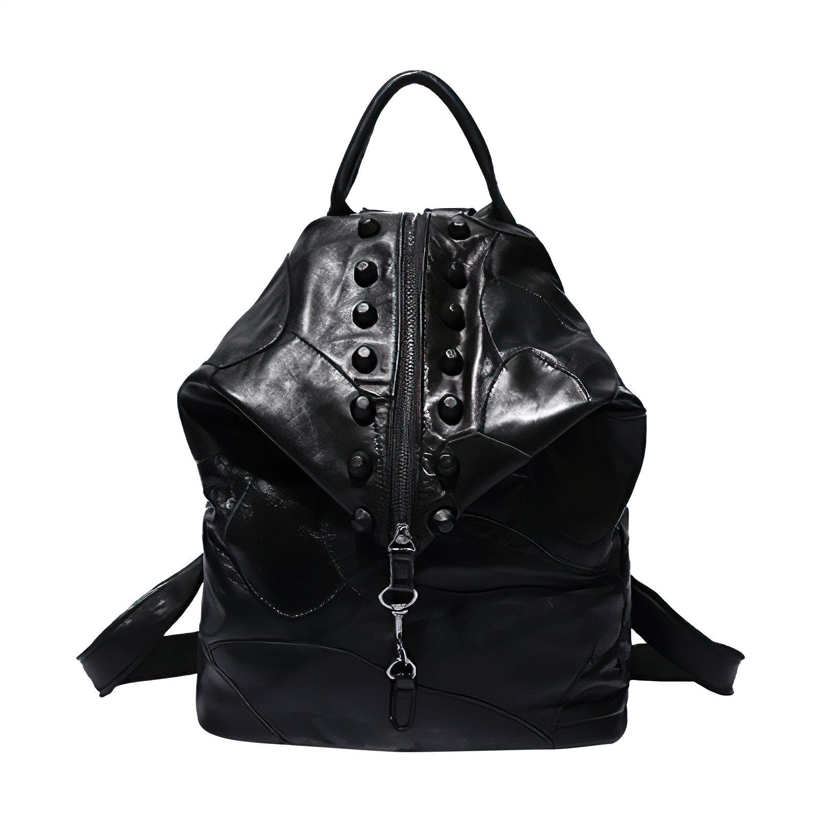Sac à dos en cuir patchwork style hippie chic unique fait main - 8