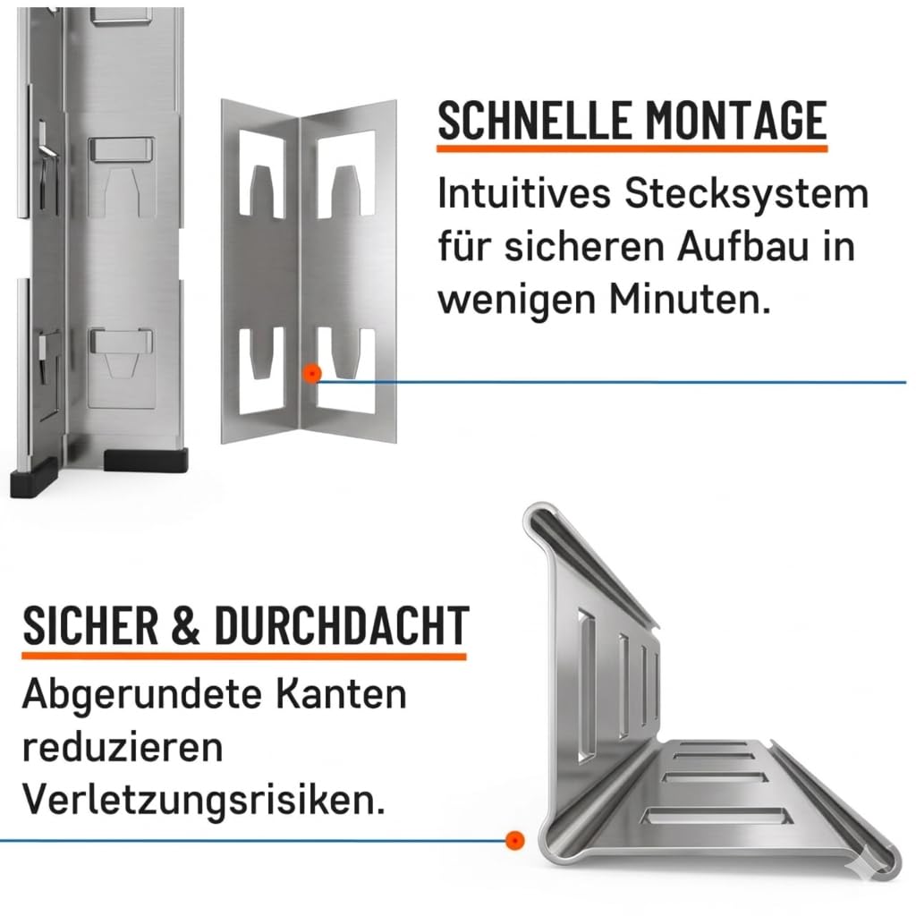 180x60x40 cm Schwerlastregal, Steckregal verzinkt mit 5 MDF-Böden und 175 kg Tragkraft, Metallregal, Garagenregal oder Lagerregal, Kellerregal, Abstelraum, Werkstattregal Metall