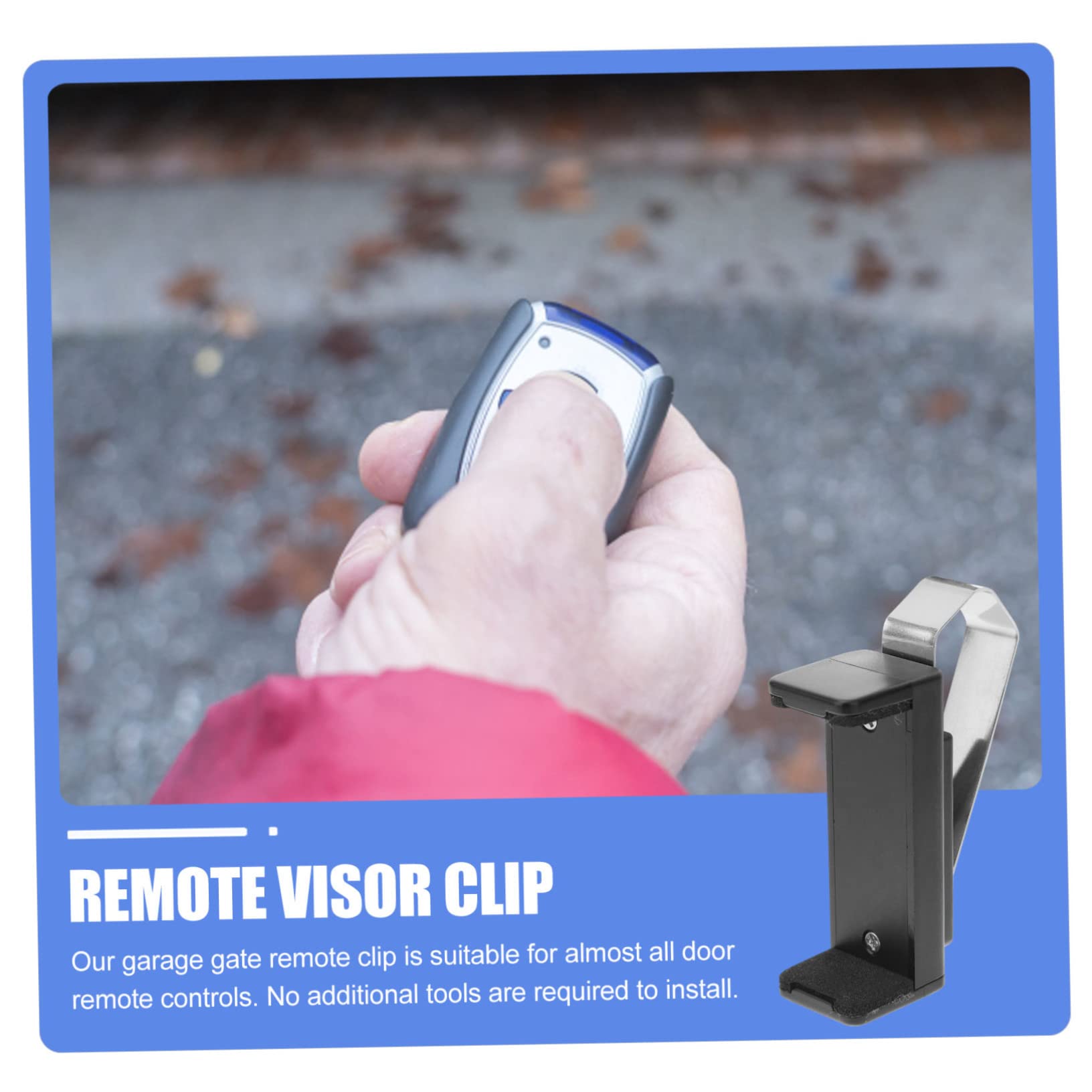 Clip Regolabile Per Telecomando Cancello – Supporto Da Montare Sull'aletta Parasole Auto, In ABS E Acciaio, Adatto A Telecomandi Da 4,6 A 6,5 Cm