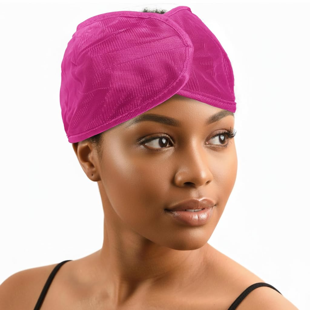 DONNA 24-Inch Pixie Hair Mesh Wrap for Women - Adjustable Silky Headwrap for Sleeping, Styling, and Hair Care - Friction-Reducing Night Cap for Pixie Cuts and Tapered Styles, Biege image 4