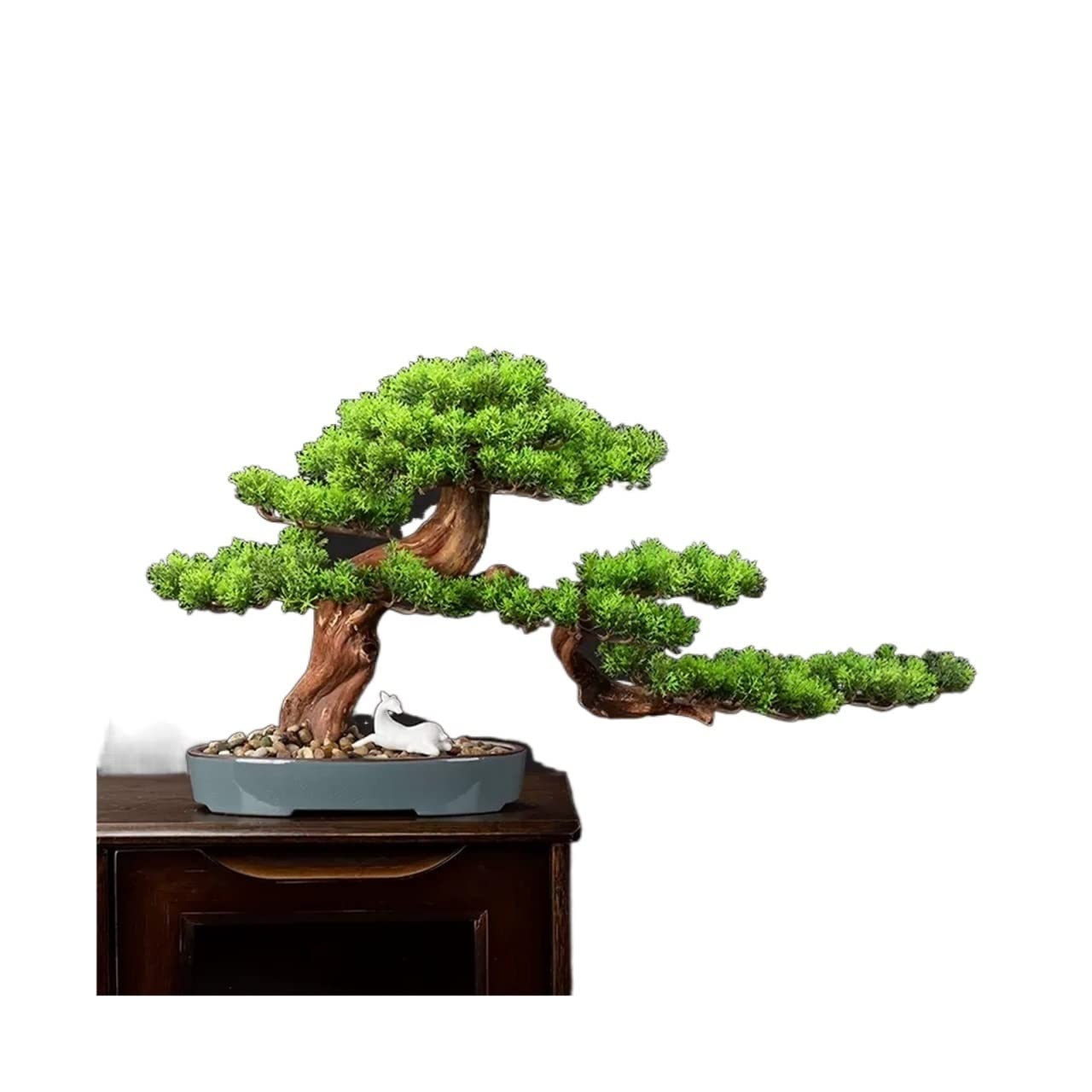 HCZKIUJY Artificial Bonsai Tree Large Artificial Plants Fake Bonsai Tree Fake Plant for Farmhouse Rustic Home Room Decor, Height Is 15.7" Fake Plant Decoration (C)