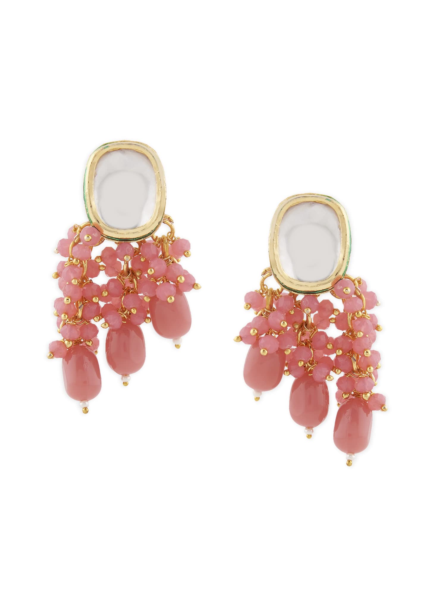 Zaveri Pearls Pink Cluster Beaded Ethnic Kundan Drop Earring For Women-ZPFK14615 (B0BCG1LCVZ) Amazon Price History, Amazon Price Tracker