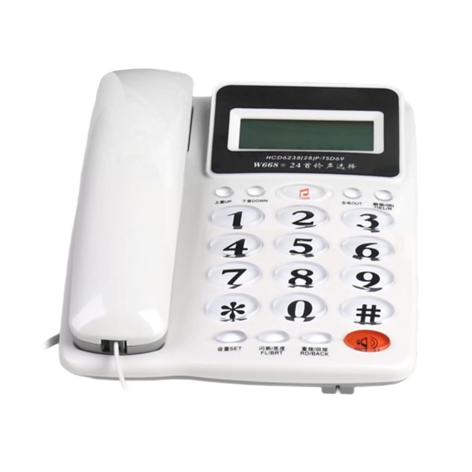 Telefono fisso con filo Big Button Famiglia Hotel Business Desktop Telefono fisso per la casa Hotel Guest Room Telefono con filo
