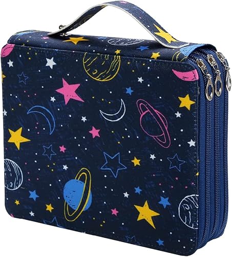 Lbxgap Estuche organizador portátil de 250 ranuras con patrón de impresión para lápices de acuarela Prismacolor, lápices de colores Crayola, lápices