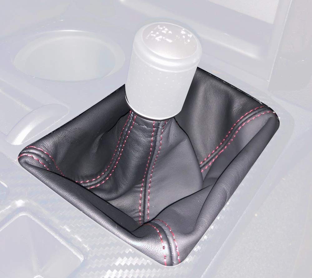 RedlineGoods Transfer case Boot Compatible with Toyota 4runner 2010-24. Tailor Made - not Universal. Genuine top-Grade Italian Black Leather with Silver Thread