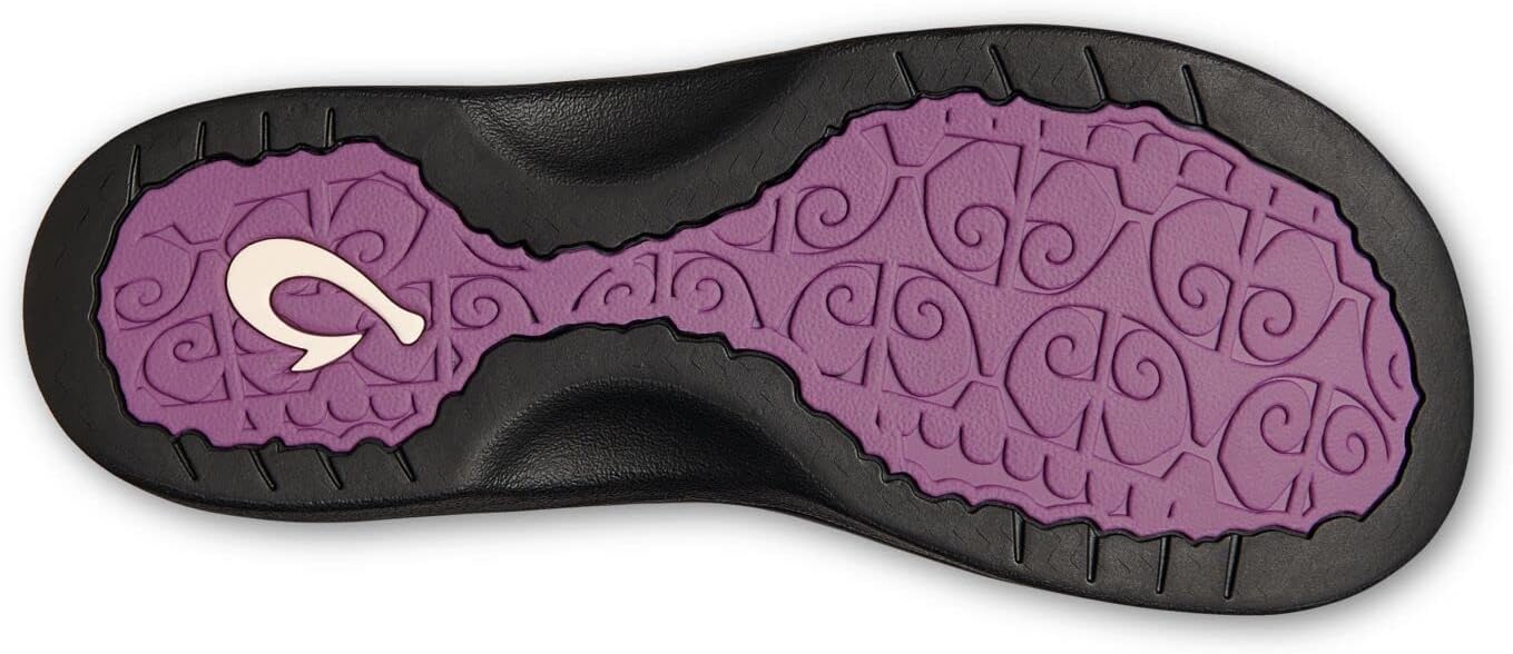 OLUKAI Ohana Women's Beach Sandals, Quick-Dry Flip-Flop Slides, Water Resistant, Wet Grip Soles & Compression Molded Footbed 5 Blueberry/Black