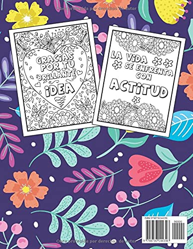 Miniatura 2 de Libro para Colorear con Frases Motivadoras para Adultos Si La Vida Te Da La Espalda Patéale El Cu**  Libro para pintar mándalas con frases con 39
