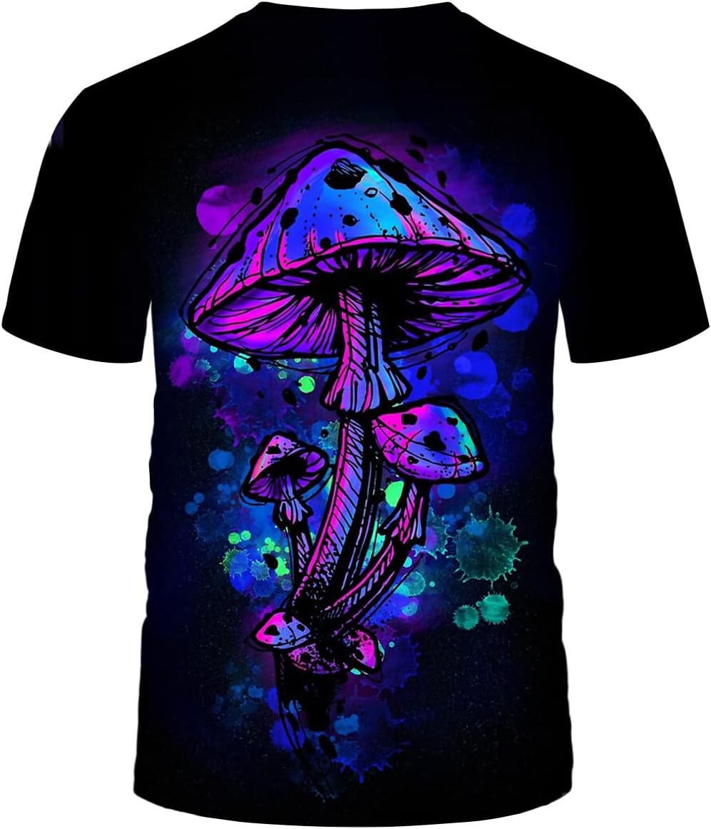 Lurhonp Men's Hippy Mushroom T-Shirt Novelty Graphic Fashion Tee Shirts - Image 2