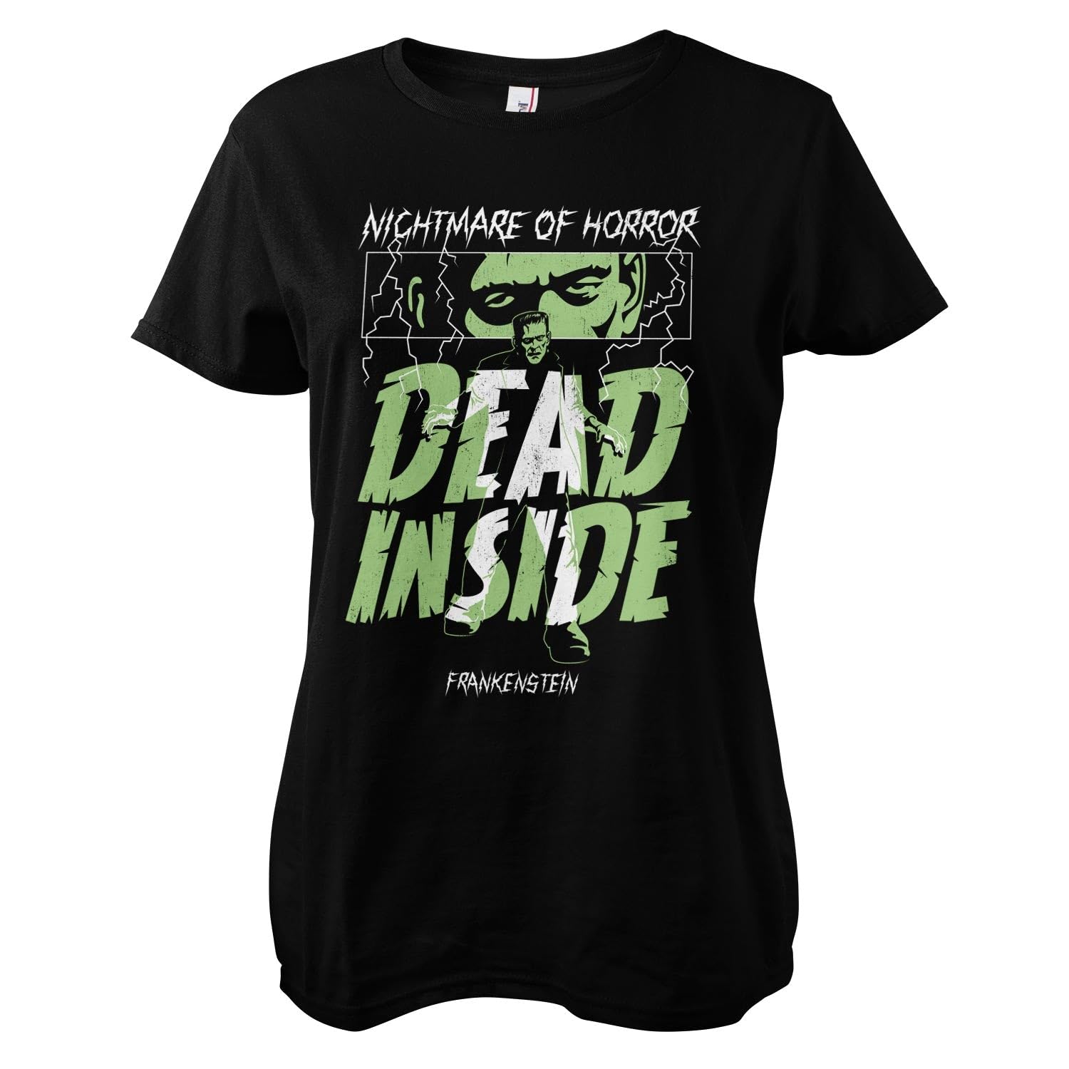 Frankenstein Dead Inside T-Shirt Femme Noir Universal Monsters - 2