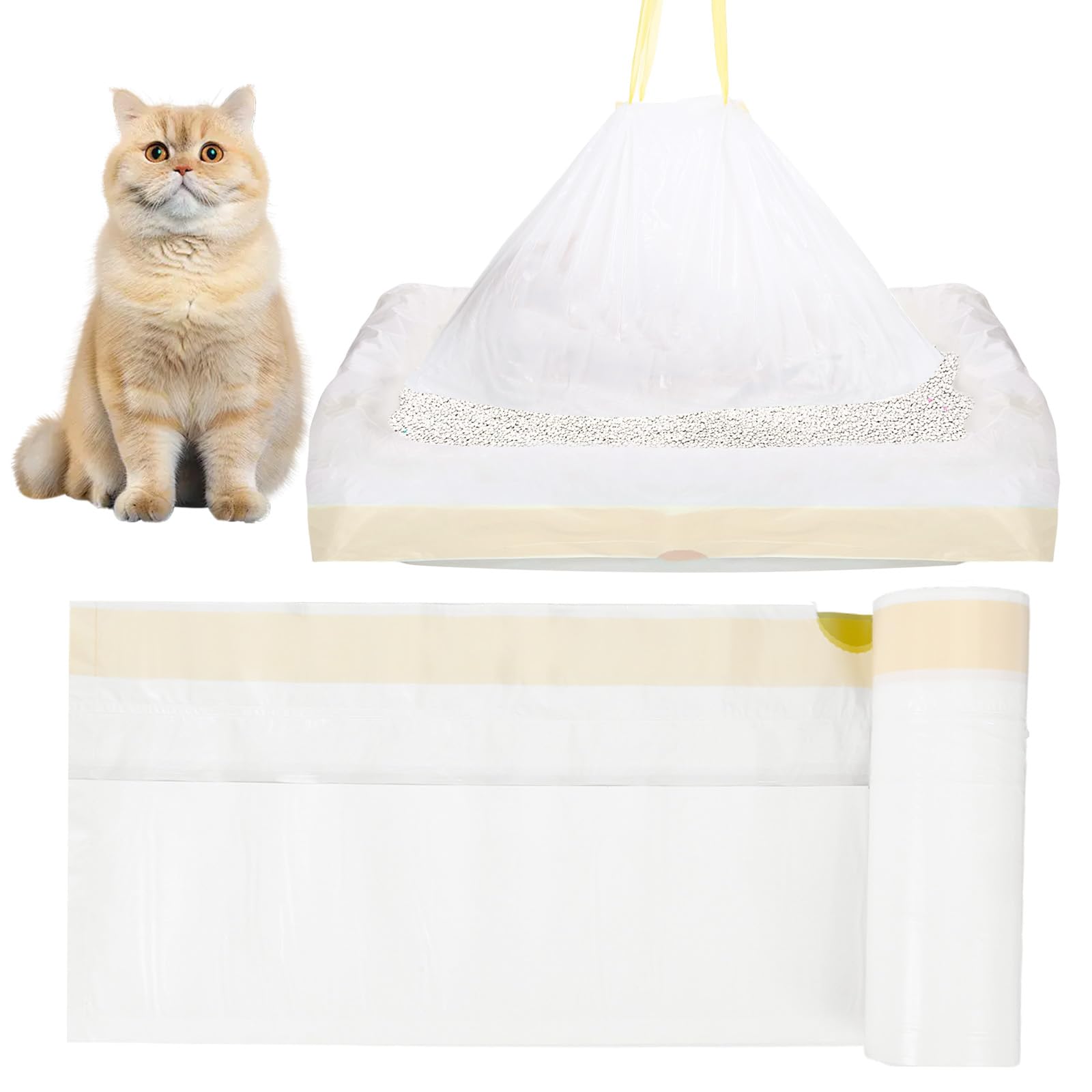 20 Sacchetti Per LettieraPer Gatti, Xxl, Con Manico Per Lettiera PerGatti, Lettiera Per Gatti, Xxl, 79 X 45 Cm