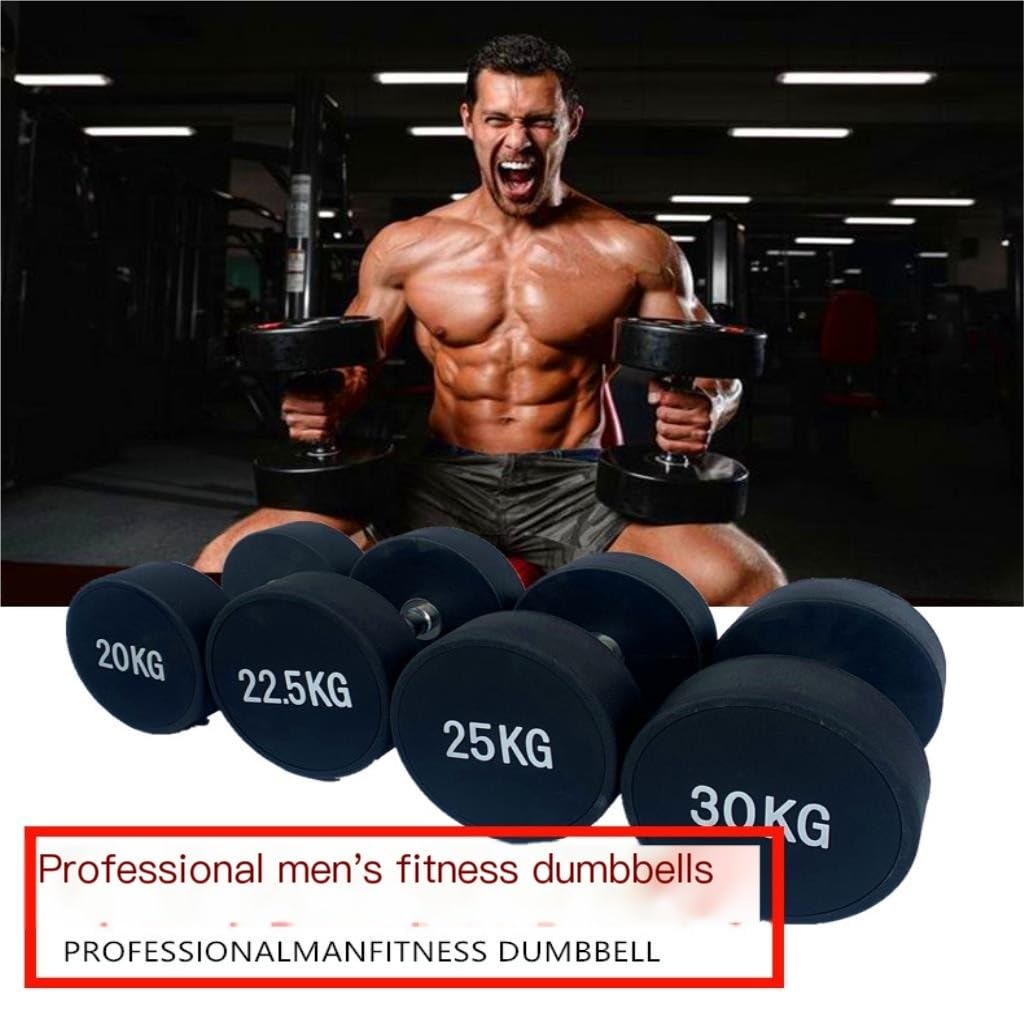 Manubri Un Paio Di Manubri Fissi A Testa Tonda Per Uomo, Manubri Rivestiti In Gomma, Attrezzature Per Il Fitness Da Palestra, Set Di Manubri Per Uso Domestico