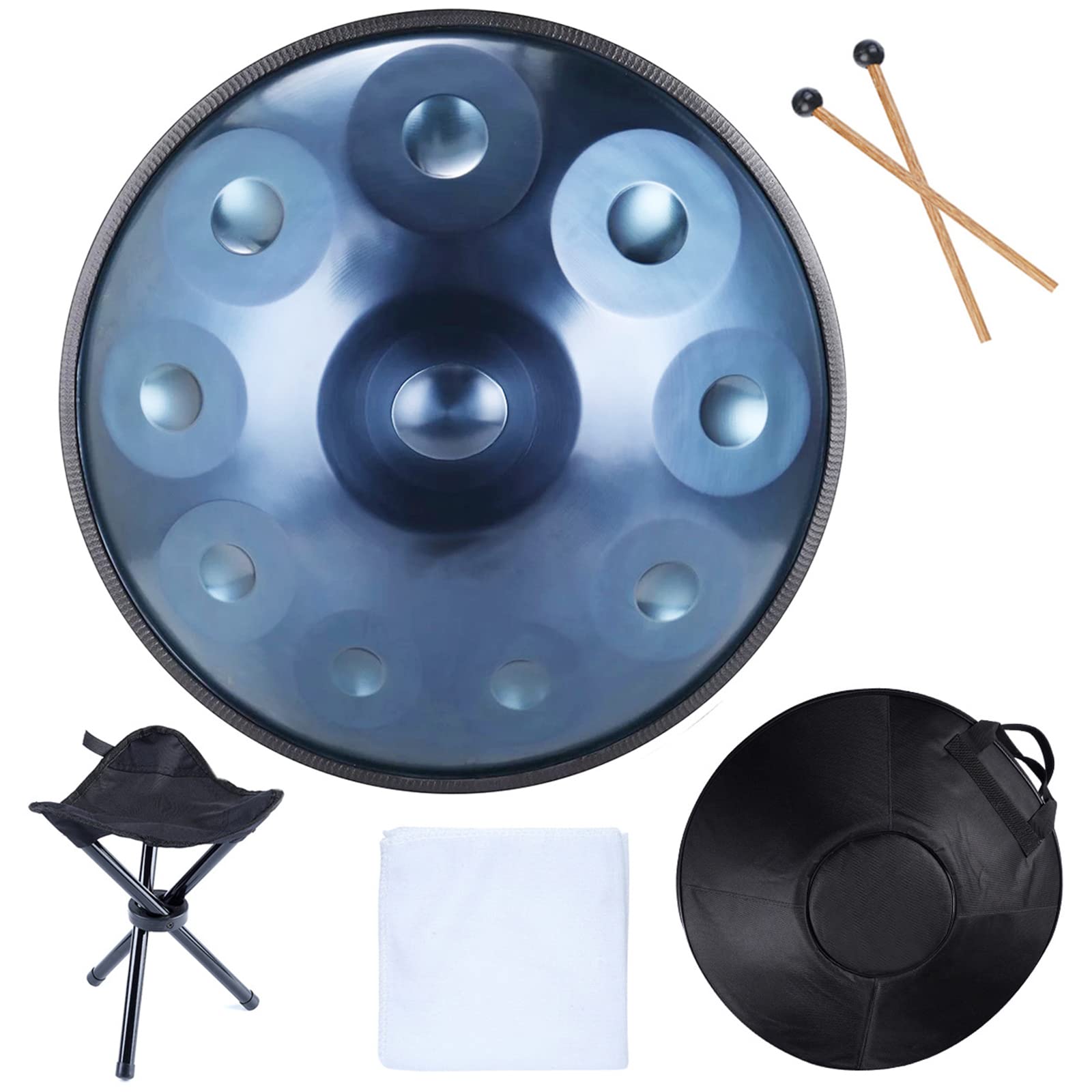 Instrument de percussion tambour à la main en acier de 22 pouces avec accessoires