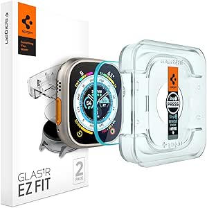 Spigen Tempered Glass Screen Protector [GlasTR EZ FIT] designed for Apple Watch Ultra 2 (49mm) / Ultra (49mm) - 2 Pack