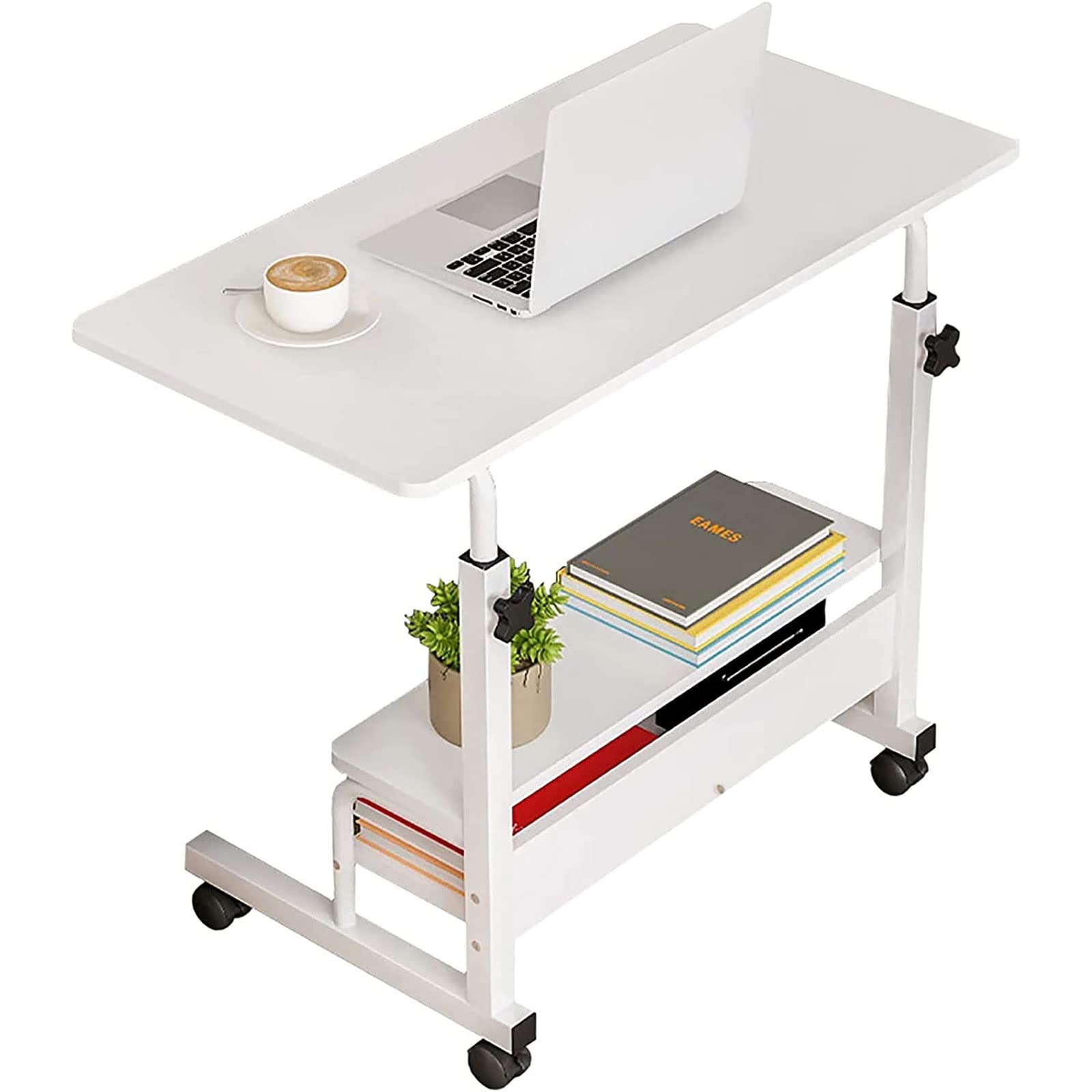 WSJTT Corner Desk Small Space Rolling Mobile Computer Desk Home Office Portable Study Table Adjustable for Bedrooms Work Desk Writing Desk with Storage Gaming Table (Size 31.5x15.7 Inch) (Color : B)