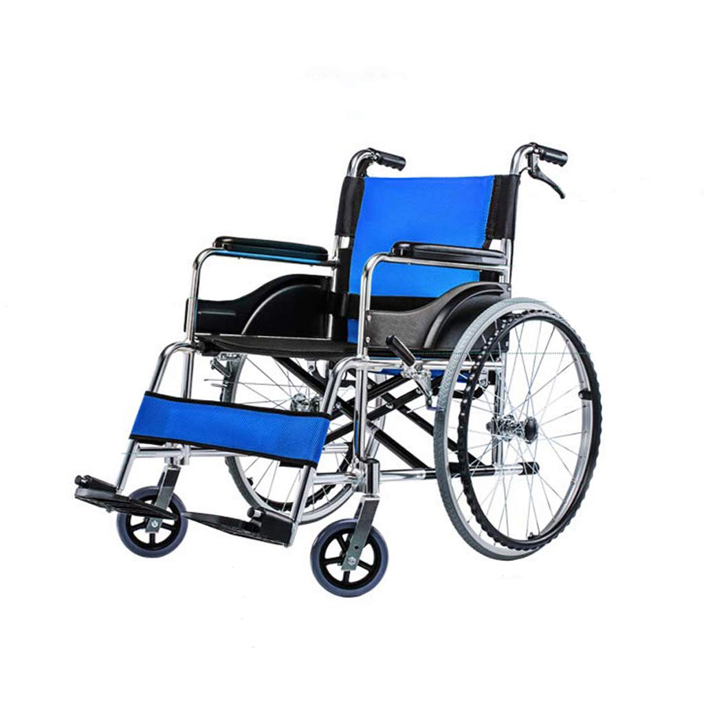 sedia a rotelle in Alluminio, Freni Anteriori e Posteriori con Telaio Fisso a Doppia Croce, Pneumatici gonfiabili, Telaio Pieghevole Leggero, Scooter Portatile da Trasporto, disabilitato