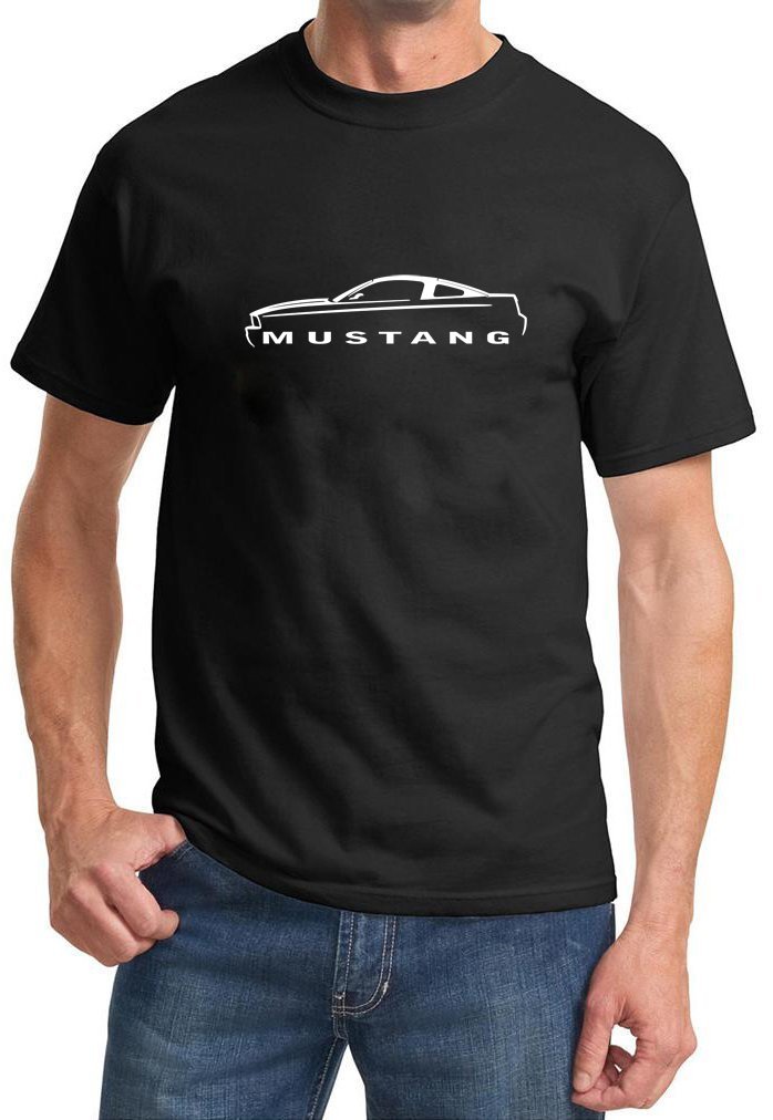 2005-09 Ford Mustang Classic Outline Design Tshirt Black