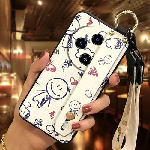 Phone Case Compatible with Oukitel C5 2025, Cute cell phone cover Anti-dust Soft case Ring Kickstand Wristband Lanyard Anti-knoc
