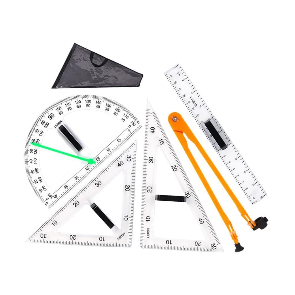 Mathematik set Messwerkzeug Dreieck Lineal für Lehrer Schüler Zeichenunterricht Heimarbeitsplatz, 5 Stück