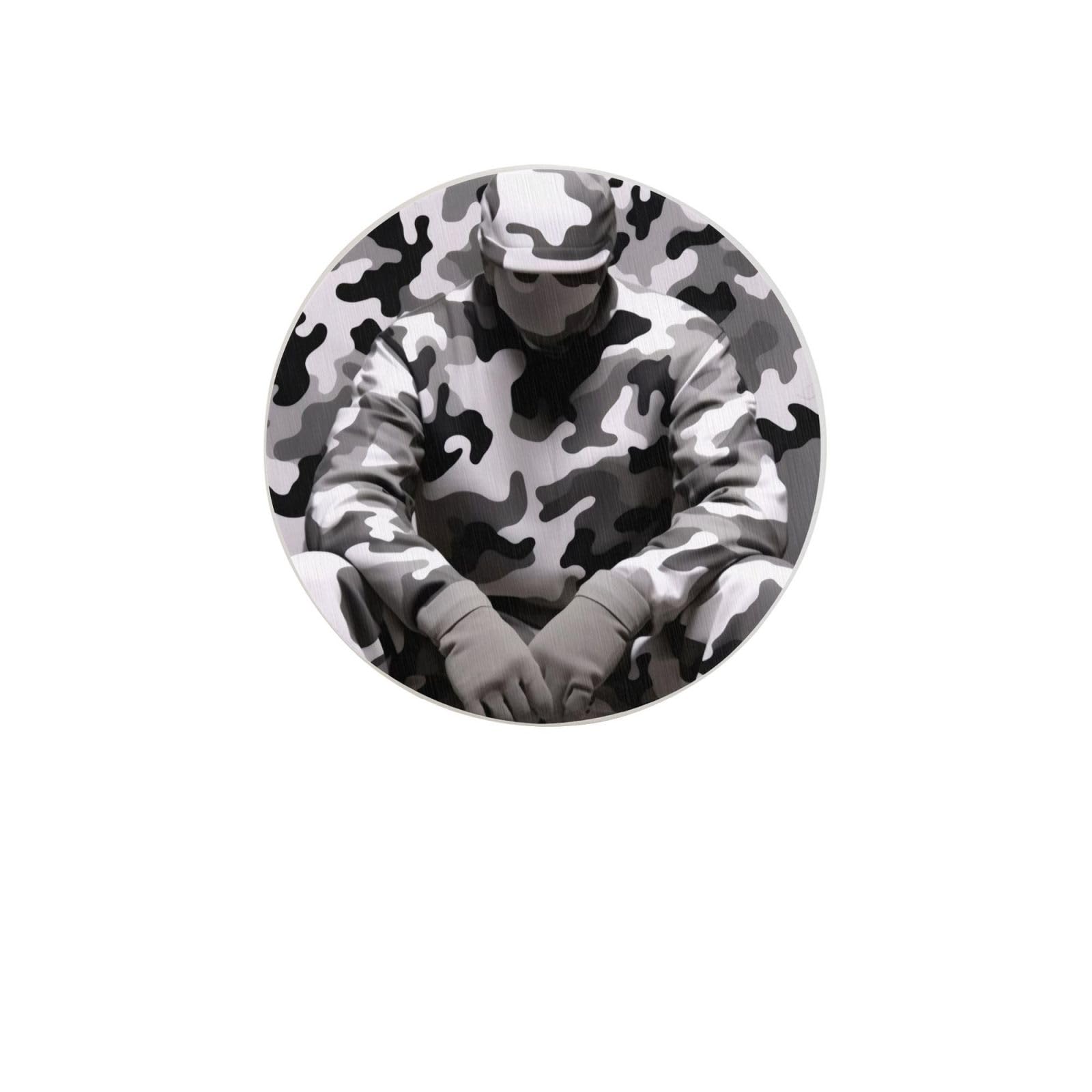Black Grey White Camo Absorbent Drink Coasters Diatomaceous Round Coaster 4 Inch Reusable Cup Coasters Set 4pc
