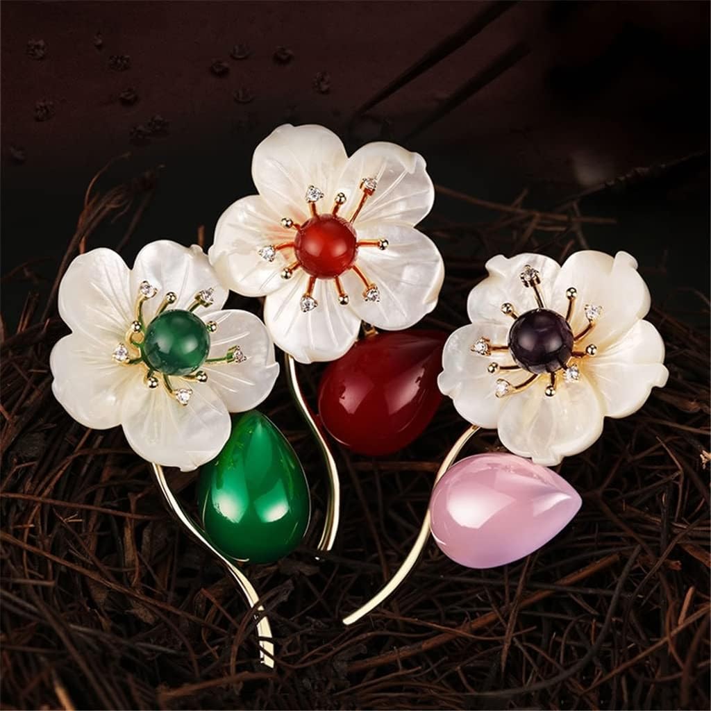 Broche de Flores para Mujer, Temperamento Retro, Ramillete, joyería, Abrigo, Cheongsam, Chaqueta, Accesorios, alfiler Salvaje(A)