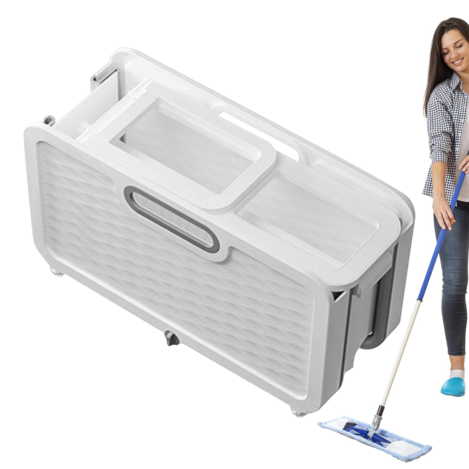 Faltbarer Reinigungseimer, tragbarer Faltbarer Mopp-Eimer, kompakter Aufbewahrungseimer, praktischer Wäschekorb, Faltbarer Wassereimer, platzsparend, für Mop