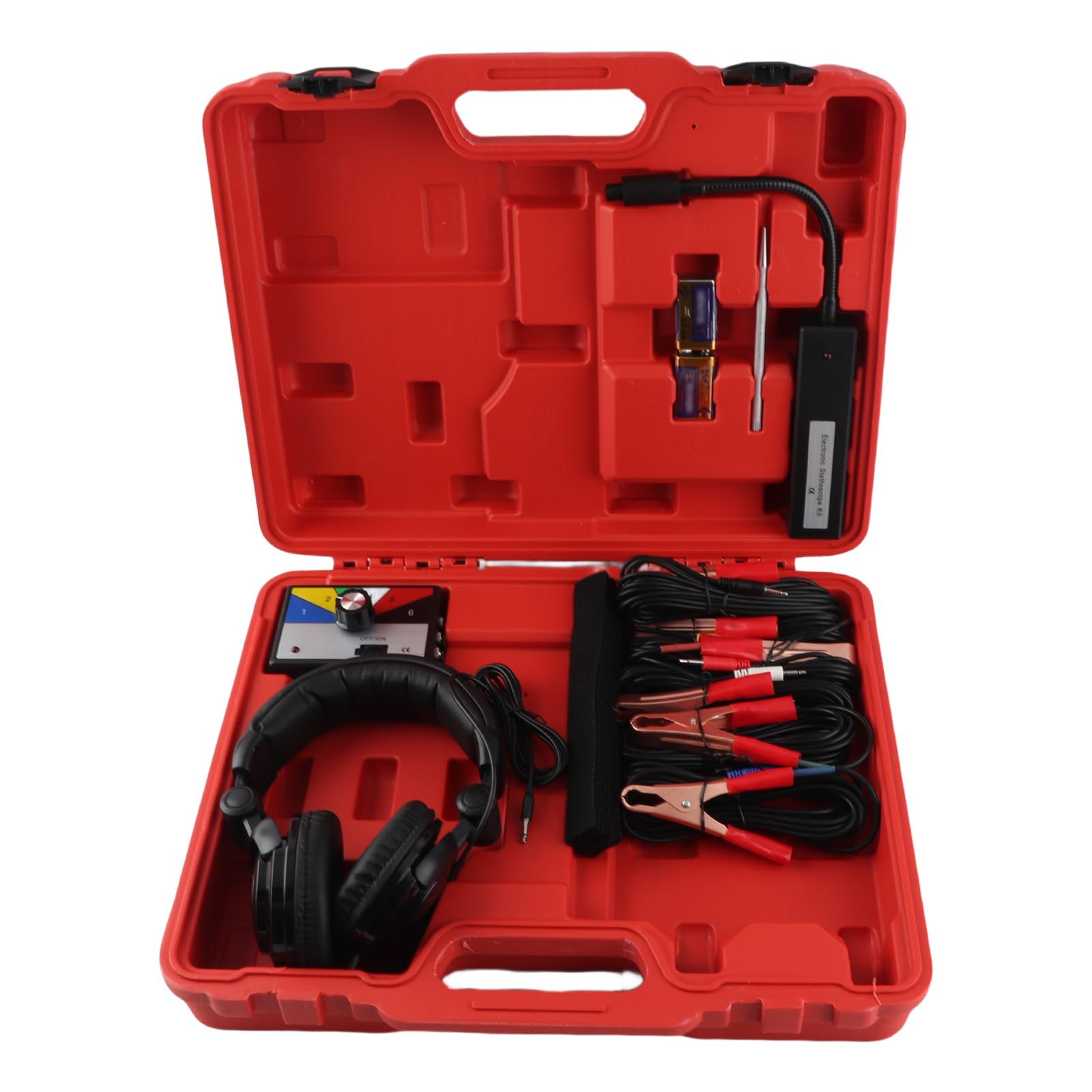 Kit de Diagnóstico de Estetoscopio Electrónico de 6 Canales: Detector de Ruido del Motor del Chasis del Automóvil con Sensibilidad de 800 Mv/g y Frecuencia de 24 KHz, Adecuado para Técnicos