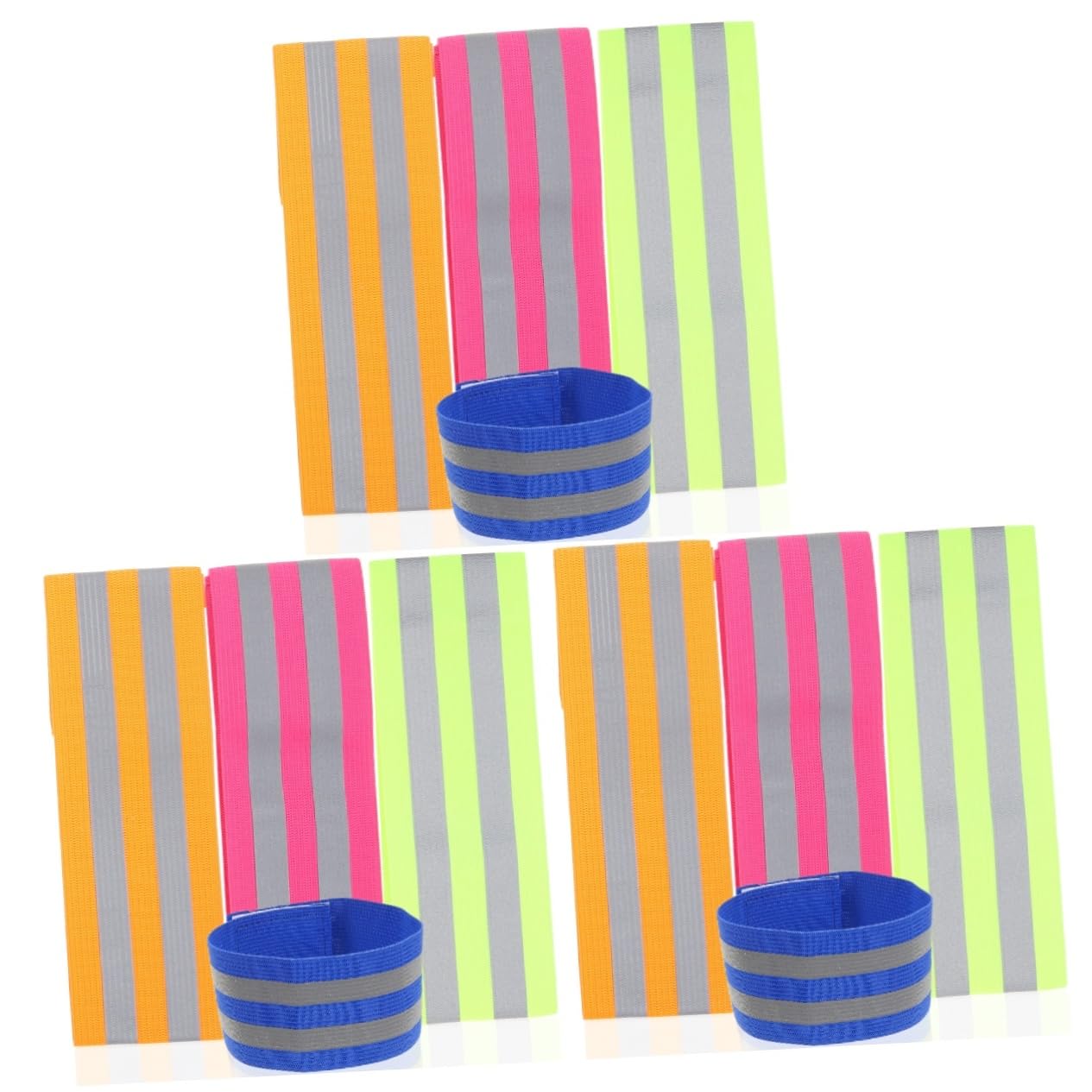 Happyyami 12paia Fasce Riflettenti per Corsa Notturna di Bracciali Elasticizzati per Jogging Ciclismo e attività Outdoor Alta visibilità e Comfort Assicurato