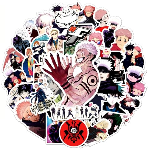 100 Pcs JJK Stickers Pack Waterproof Vinyl Decals Stickers for Laptop Skateboard Phone Guitar Travel Case Water Bottle Laptop