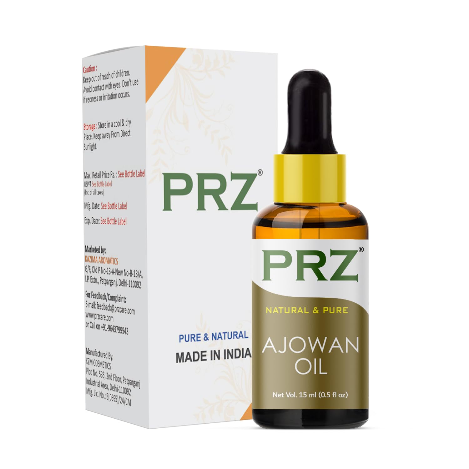 PRZ Ajwain Essential Oil - Pure Natural & Therapeutic Grade Oil for Skin Care & Hair Care, 15 ml-picture-20