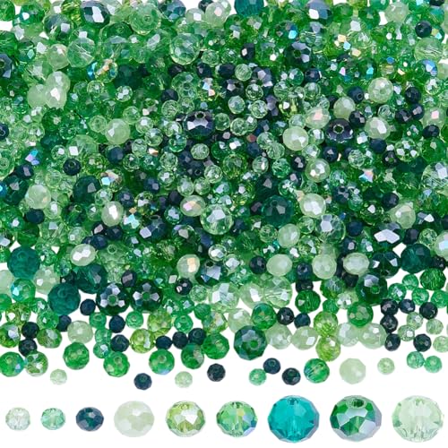 Perles de cristal vertes transparentes SUNNYCLUE pour bijoux de prestige