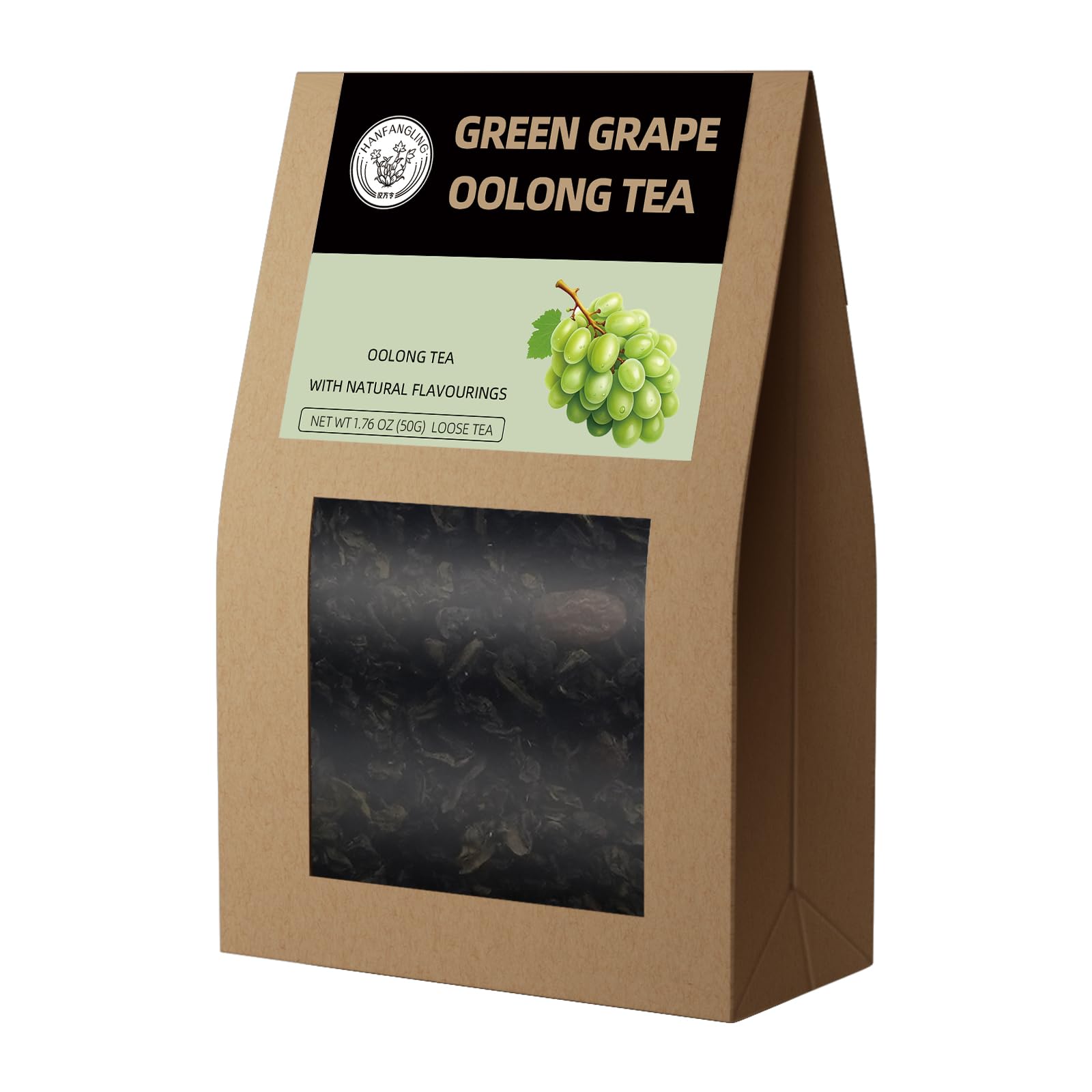 HANFANGLING Green Grape Oolong Tea - Premium Loose Leaf Tea with Natural Green Grape Flavor, 100% Natural, Refreshing & Fruity 1.76oz