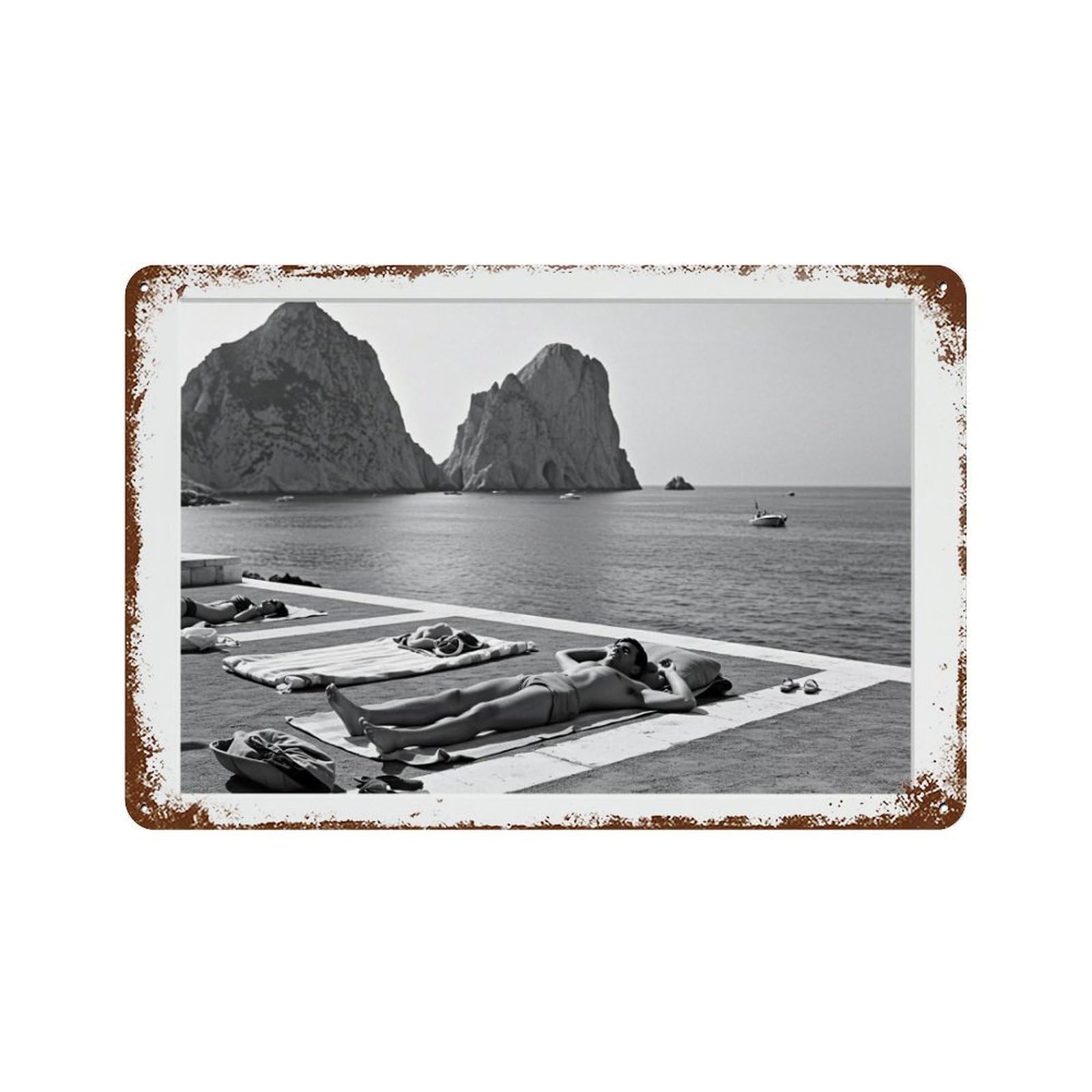 xiaoxiaoshen Sunbathing, Photography S Wall Decor Art Metal Tin Poster Modern Home Decor Art Home Bar Shop Decorations Vintage Sign 20x30cm