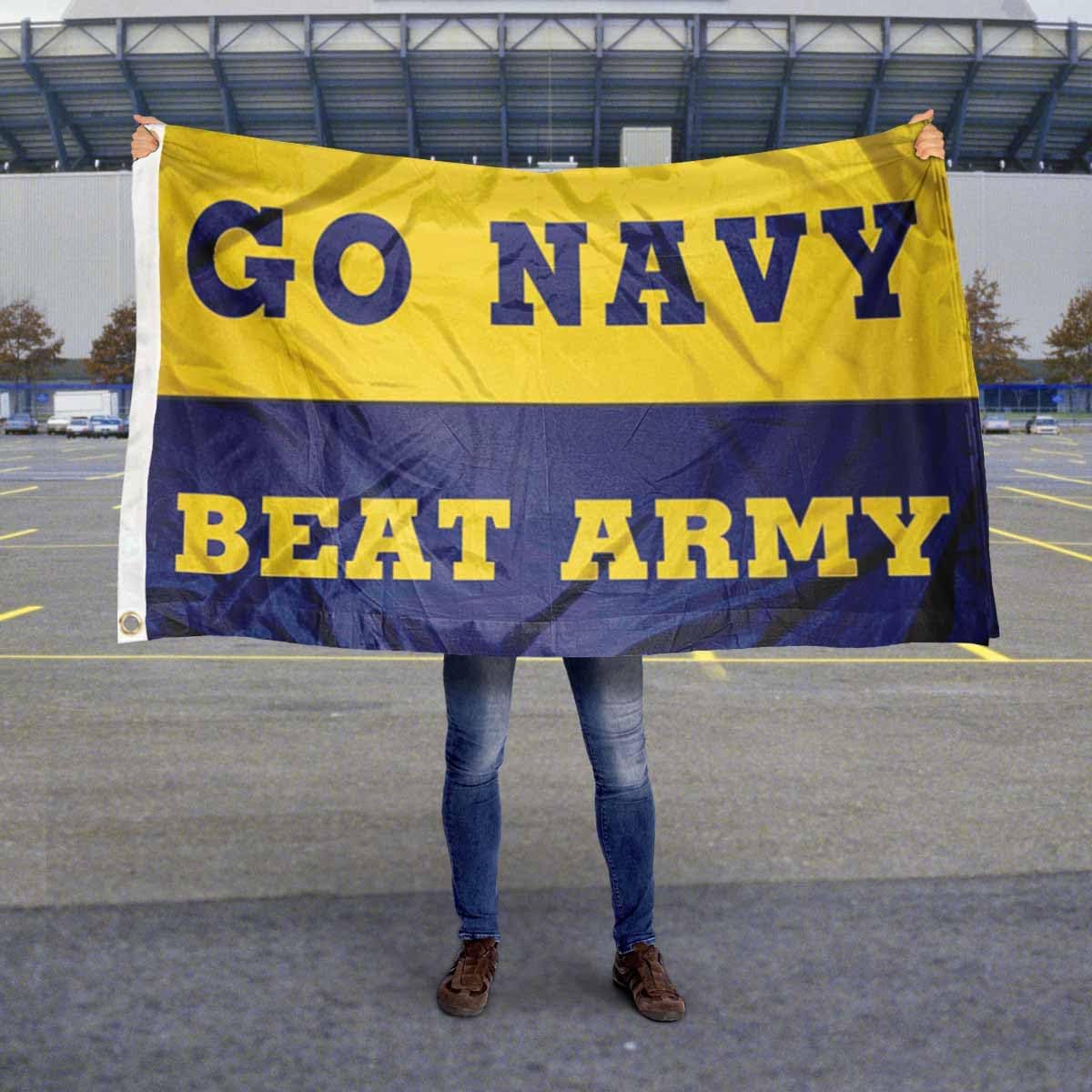 Go Navy Beat Army Football Banner Flag - Image 5