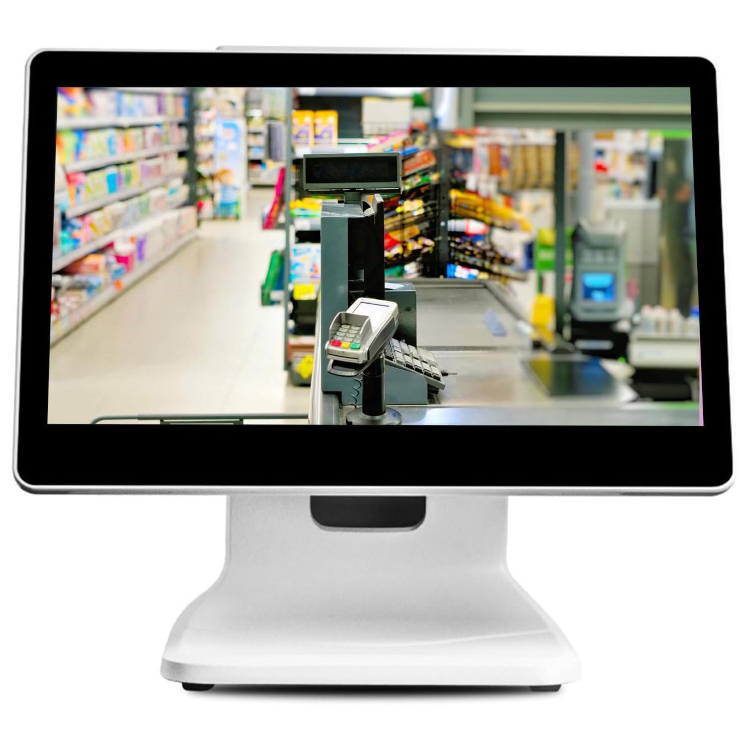 Caisse Enregistreuse Tactile, Caisse Enregistreuse Pos, Caisse Enregistreuse avec écran Tactile 15,6 Pouces CPU N2840, 4 GO De Ram, 64 GO SSD, Windows 10 for La Vente Au Détail, Restaurant