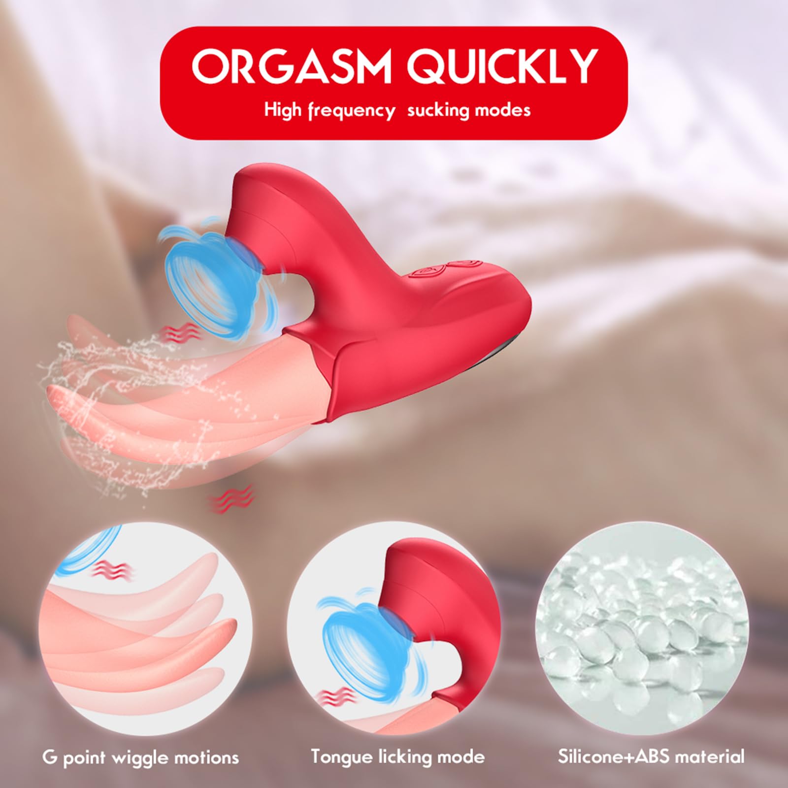 Vibratore di succhiamento giocattoli sessuali per adulti Womens10 Frequenza dinamica femminile giocattoli sessuali Lingua giocattolo per le donne Potenti vibratori di leccatura della lingua