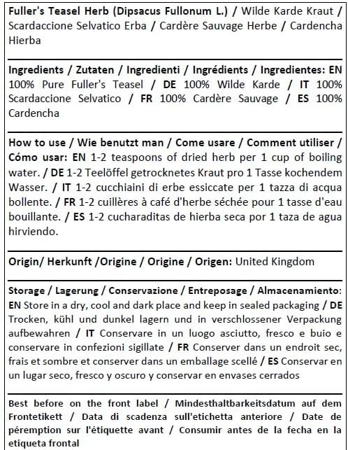 Herba Organica Fuller's Teasel Herb - Dipsacus Fullonum L - Herbal Tea (100g) - Image 3