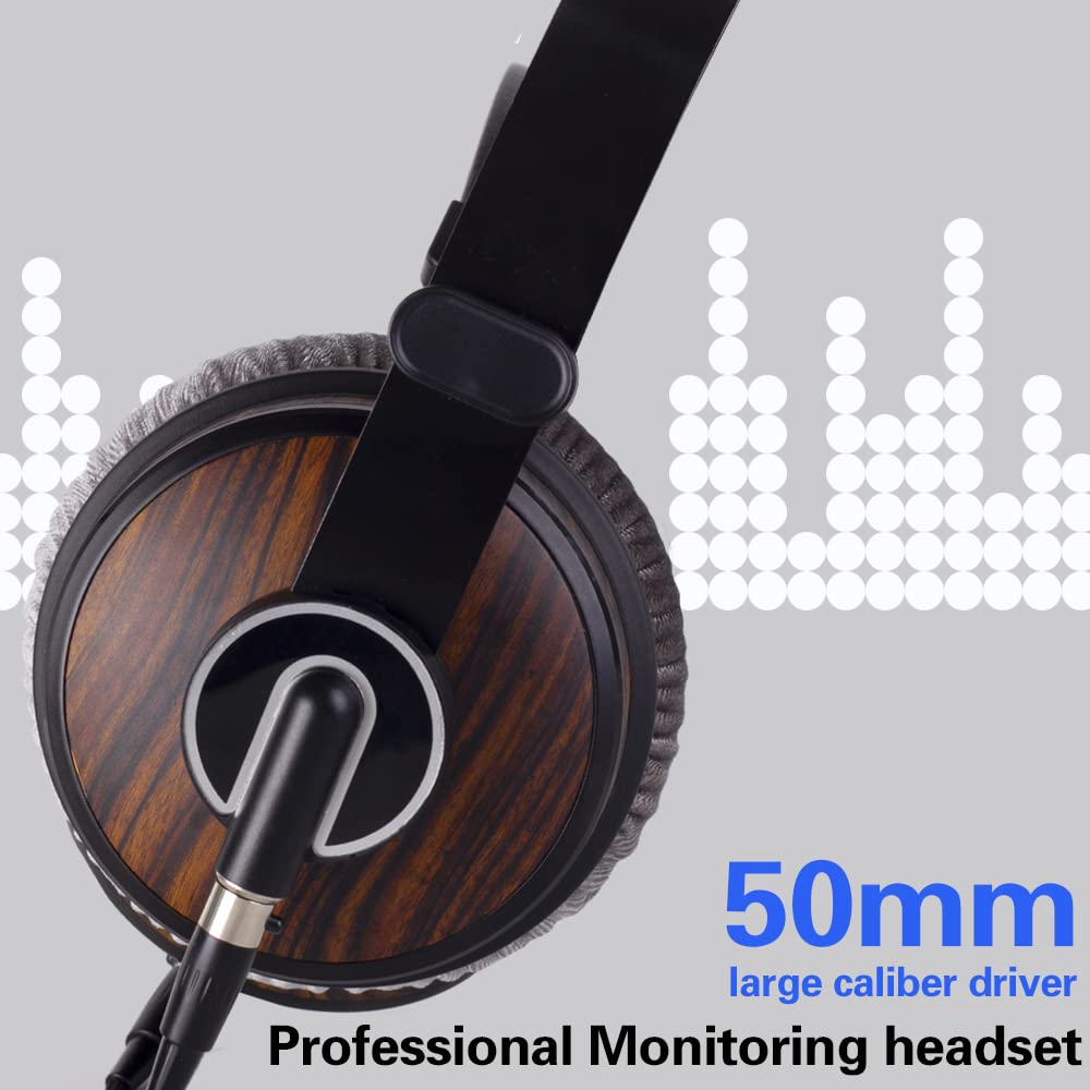 Casque Hi-FI pour Studio de Musique – Unité de Pilotes de 50 mm et Prise Jack 3,5 mm/6,35 mm, Casque Filaire pour Musique, mixage DJ, Enregistrement Audiophile et AMP par Ordinateur