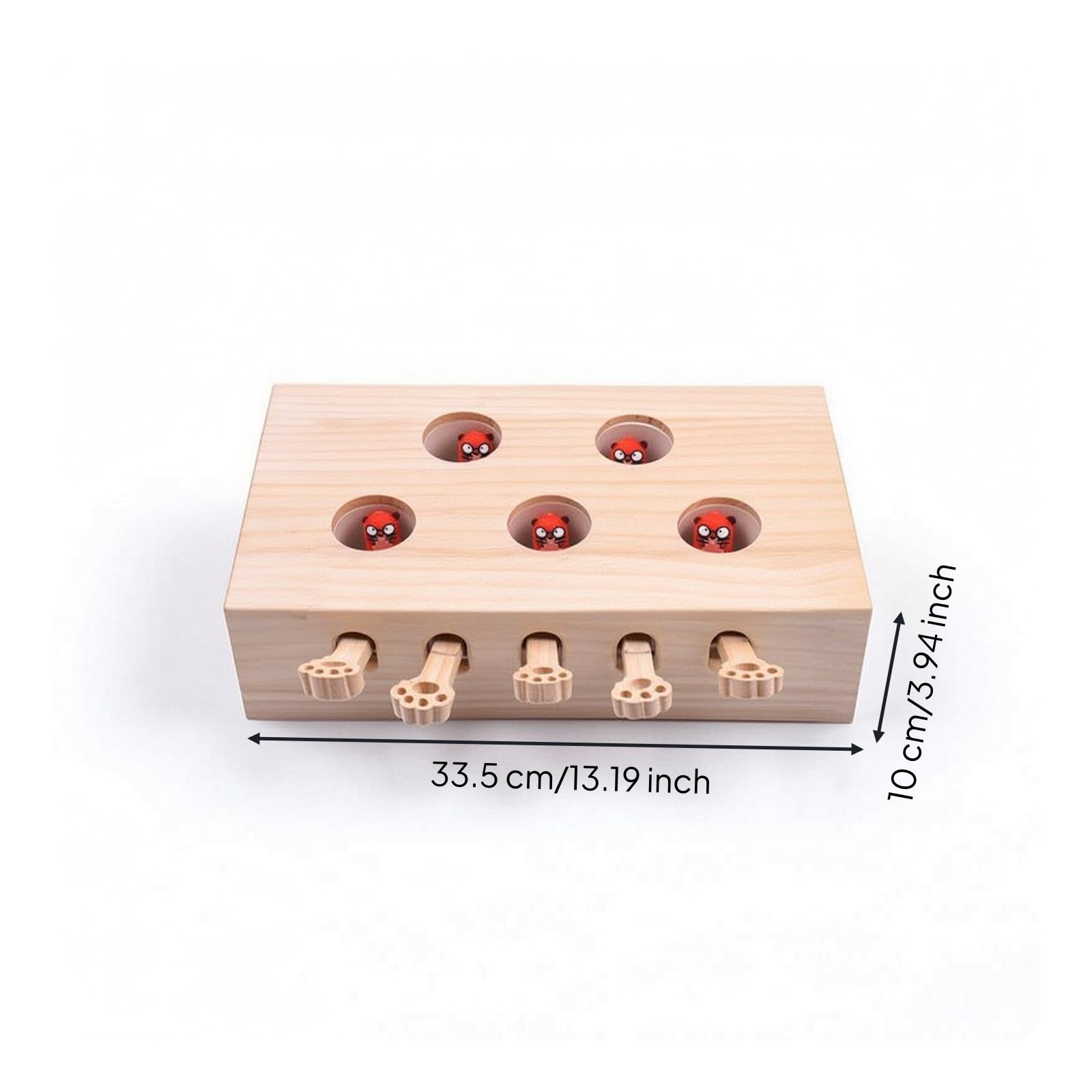 Caja Juego con Palancas Pata Juguete Interactivo Estimulante para Gatos, Juguete Interactivo De Madera para Gatos con Diseño De Muñeco