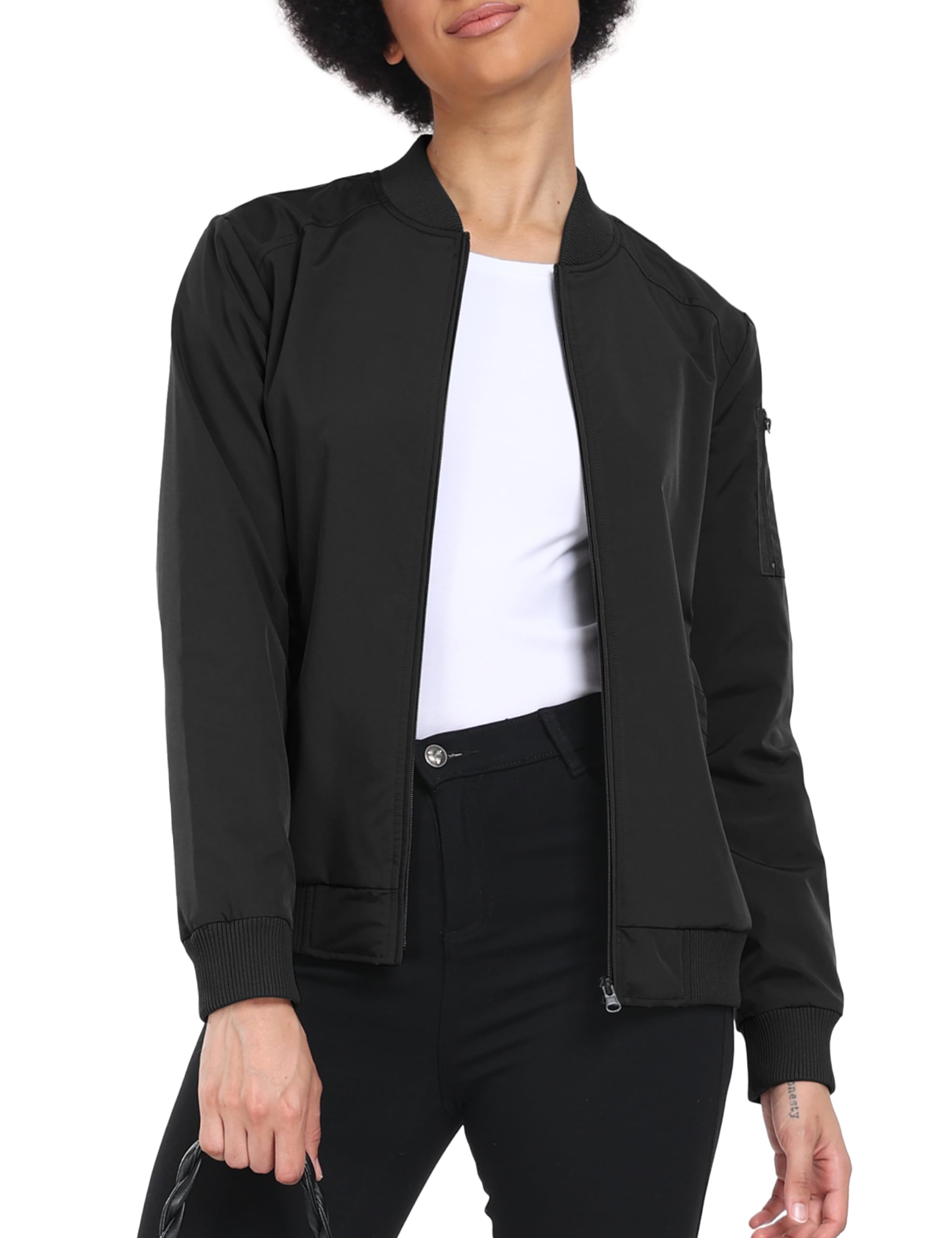 MoFiz Bomberjacke Damen Frühling Leichte Sommerjacke Casual College Jacket Freizeitjacke voll Reißverschluss