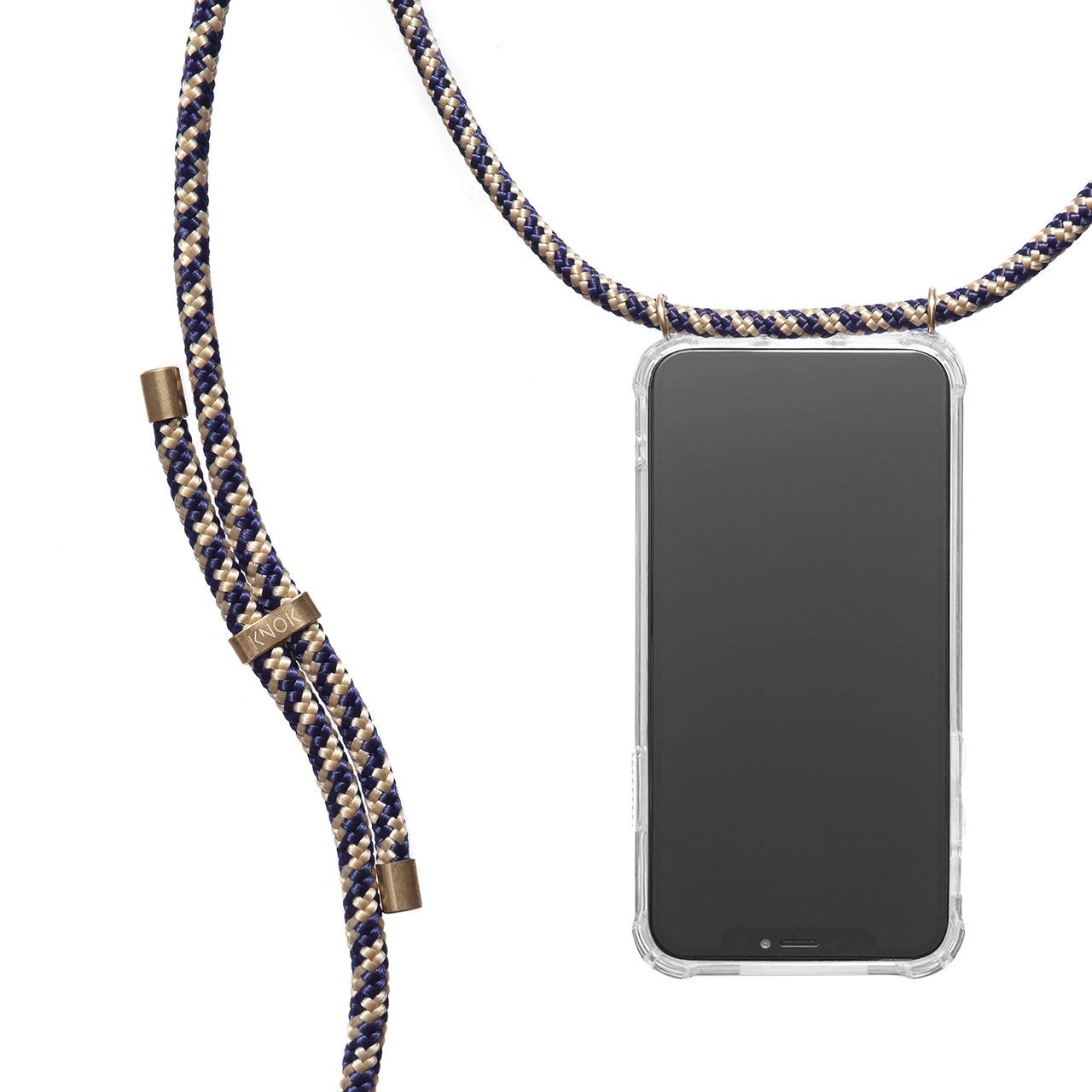 KNOK Porta Cellulare A Tracolla Per IPhone 11 Pro Max - Custodia Trasparente Con Cordino Regolabile, Design Berlinese