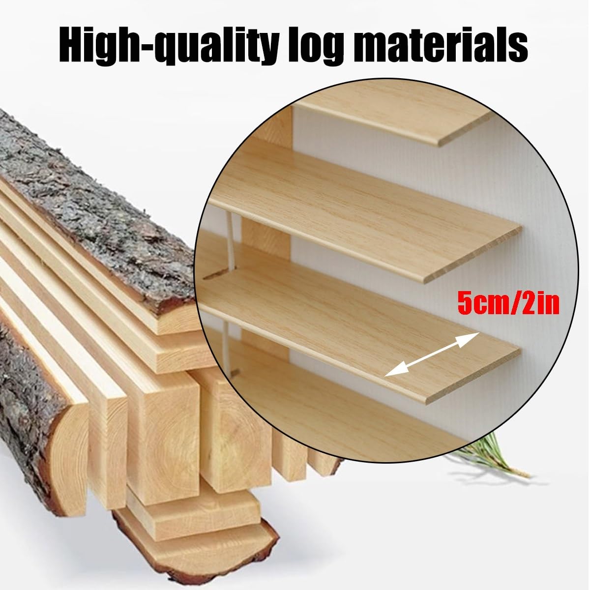 Tenda veneziana in legno per doghe da 5 cm, oscurante orizzontale, per camera da letto, patio, ufficio, cucina, larghezza 45-150 cm (45 x 213 cm)